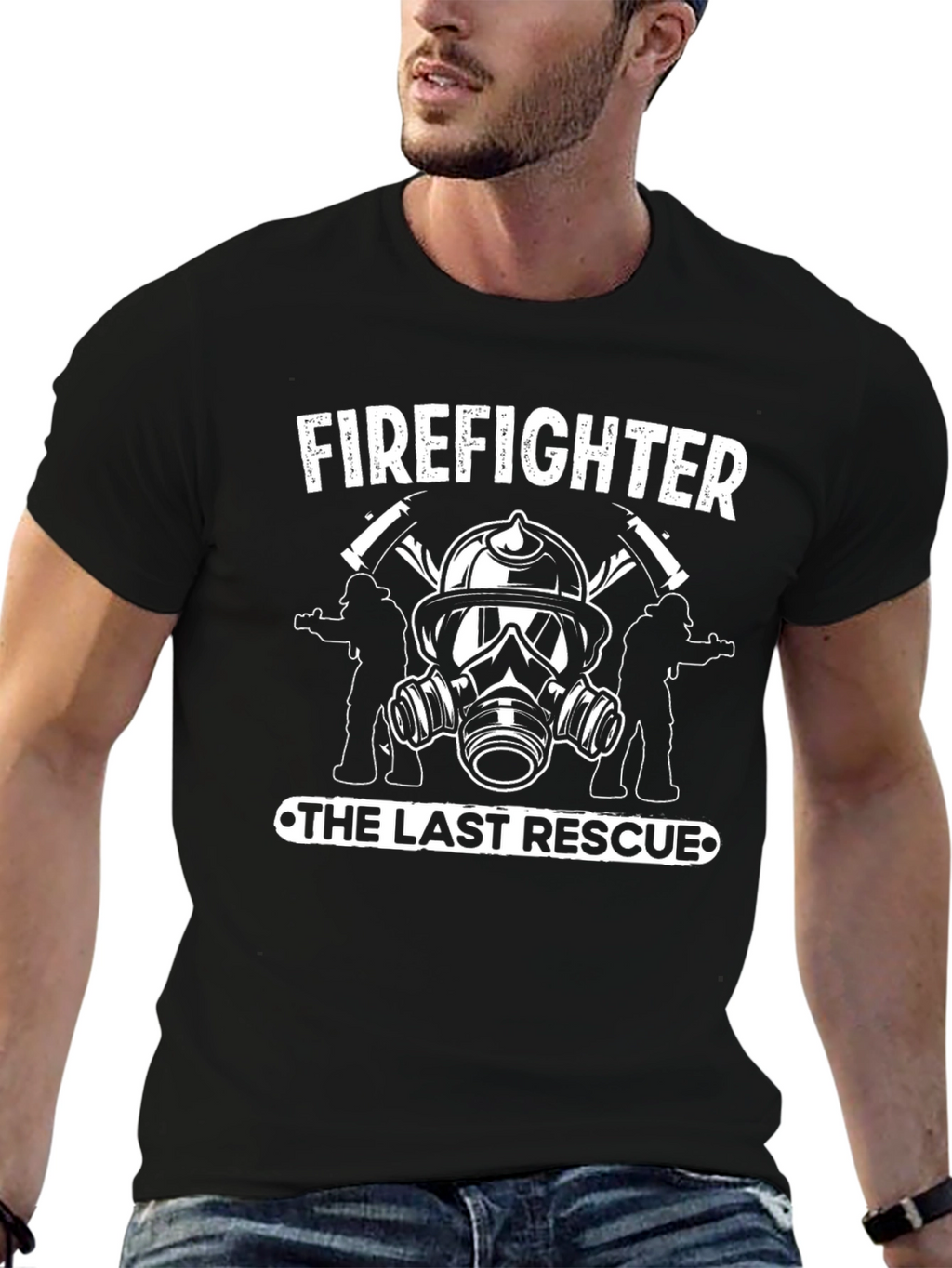 Firefighter Last Rescue Graphic Tee
