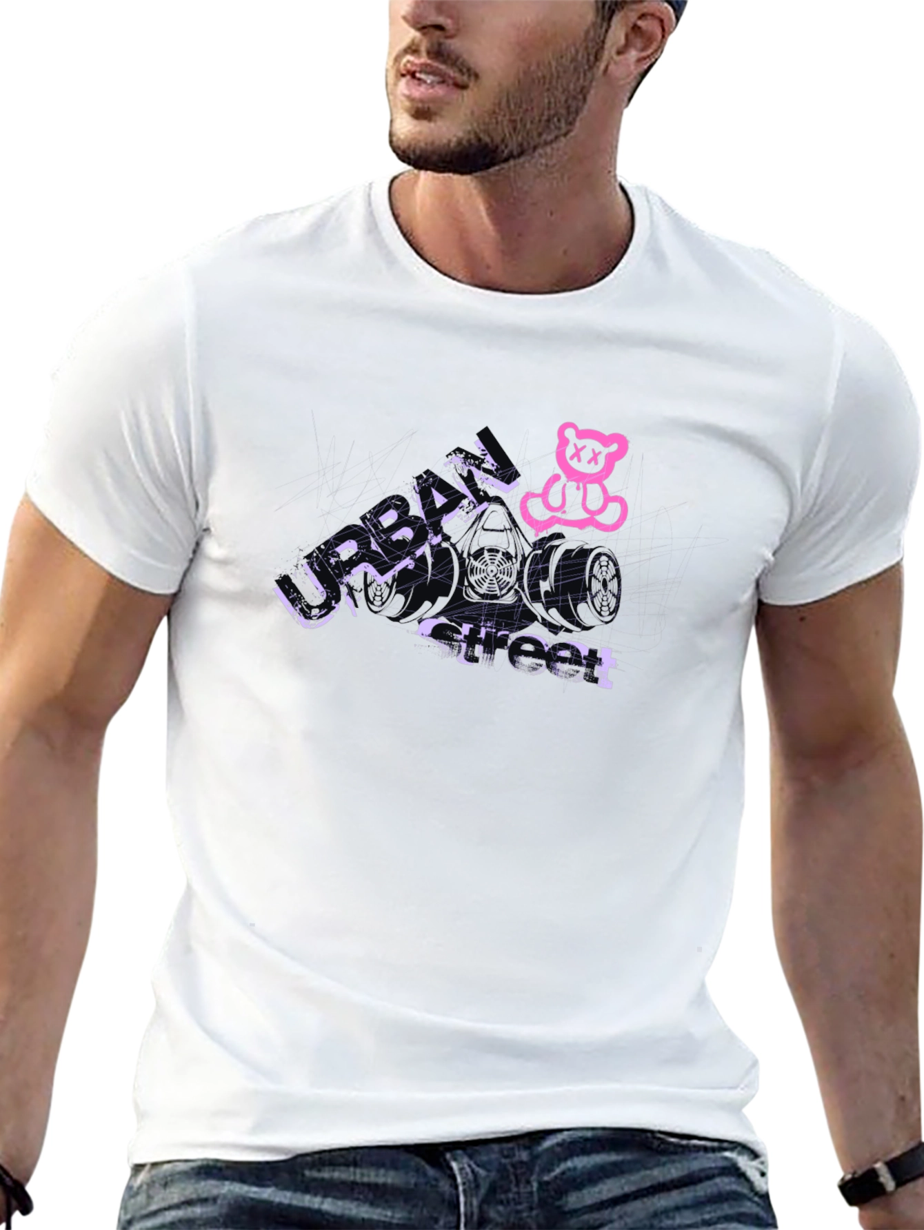 Urban Street Black Graphic Tee