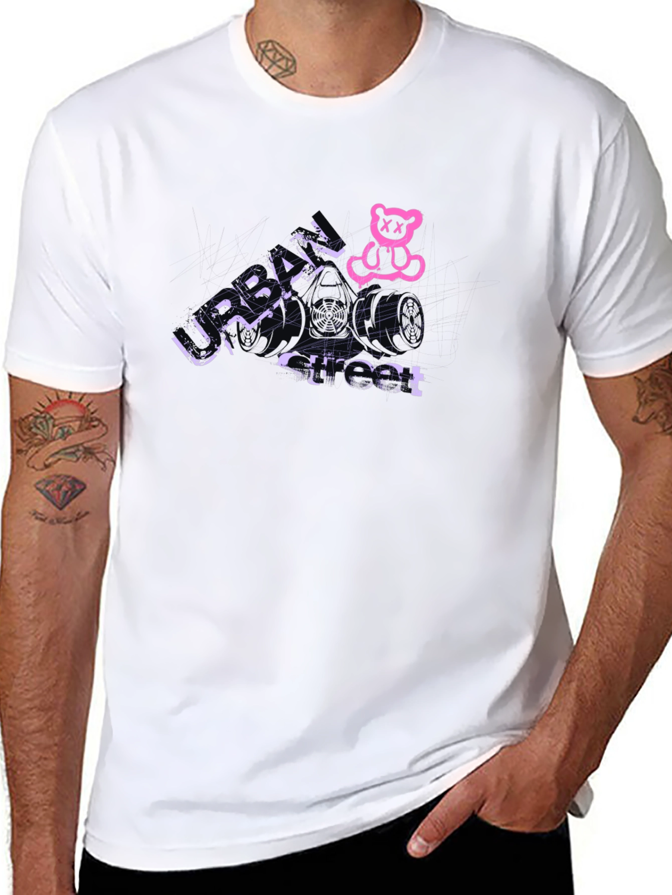 Urban Street Black Graphic Tee