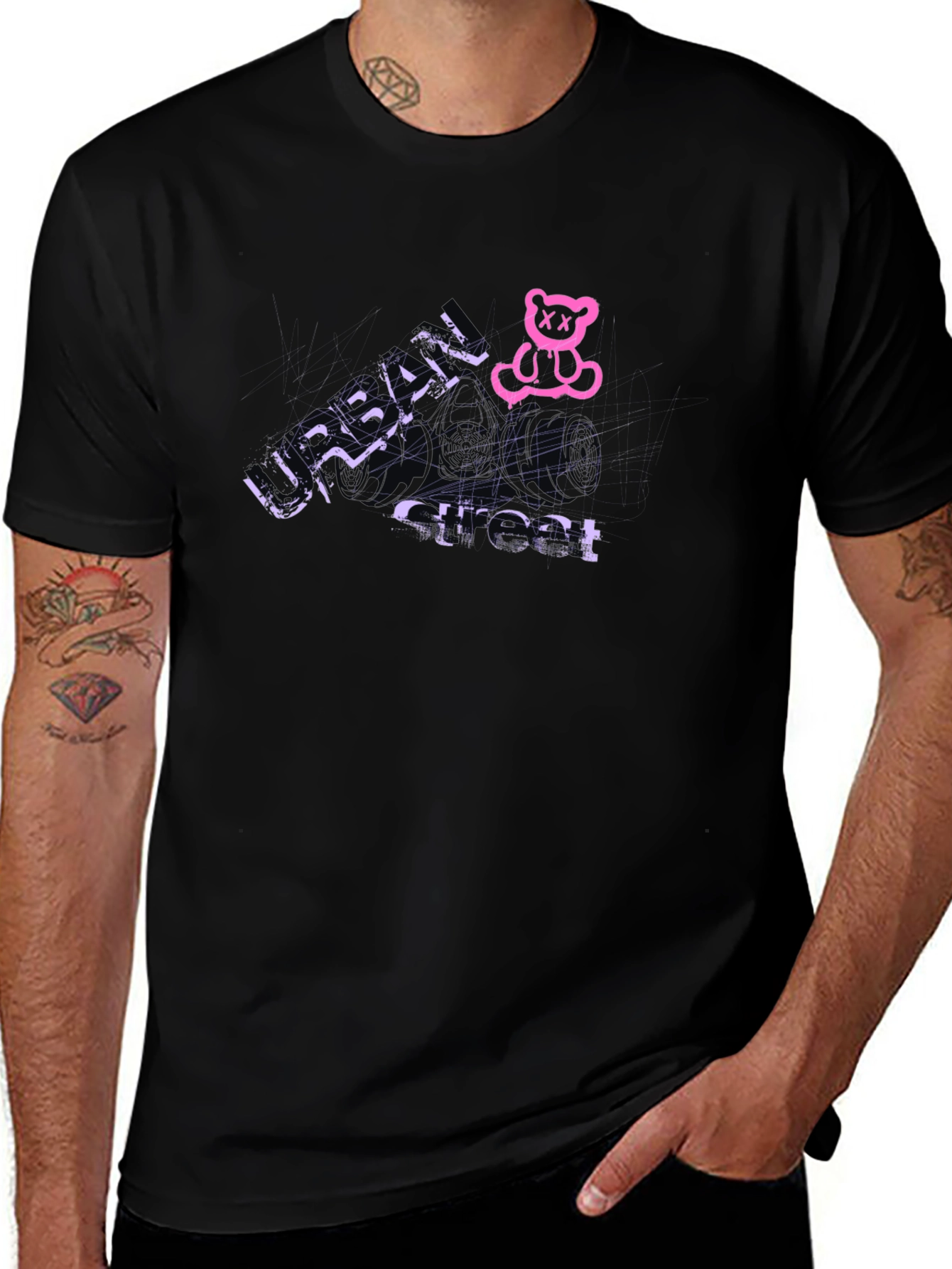 Urban Street Black Graphic Tee