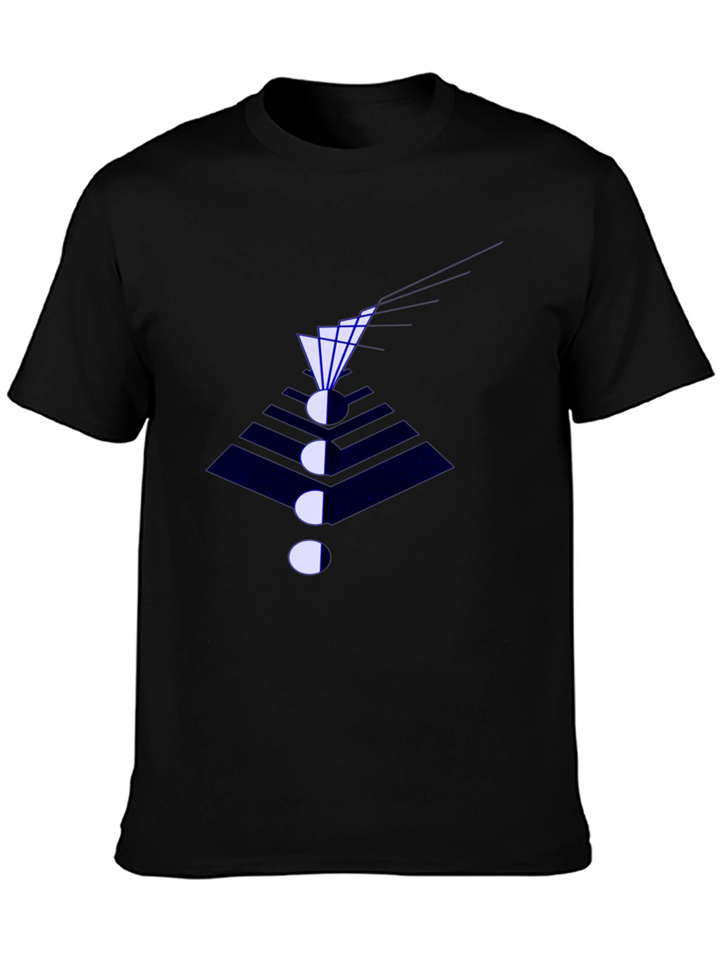 Abstract Geometric Graphic Print Black T-Shirt