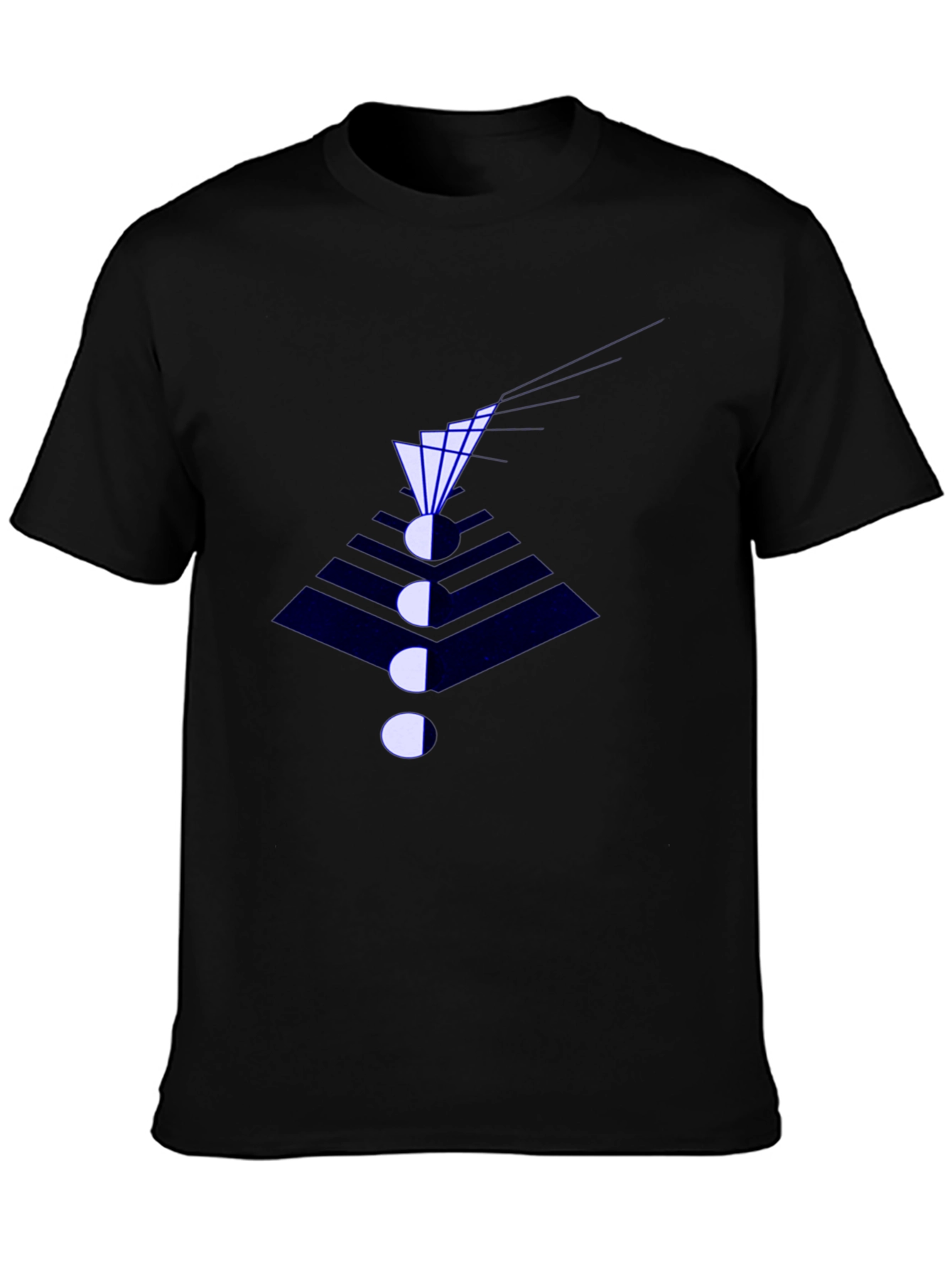 Abstract Geometric Graphic Print Black T-Shirt