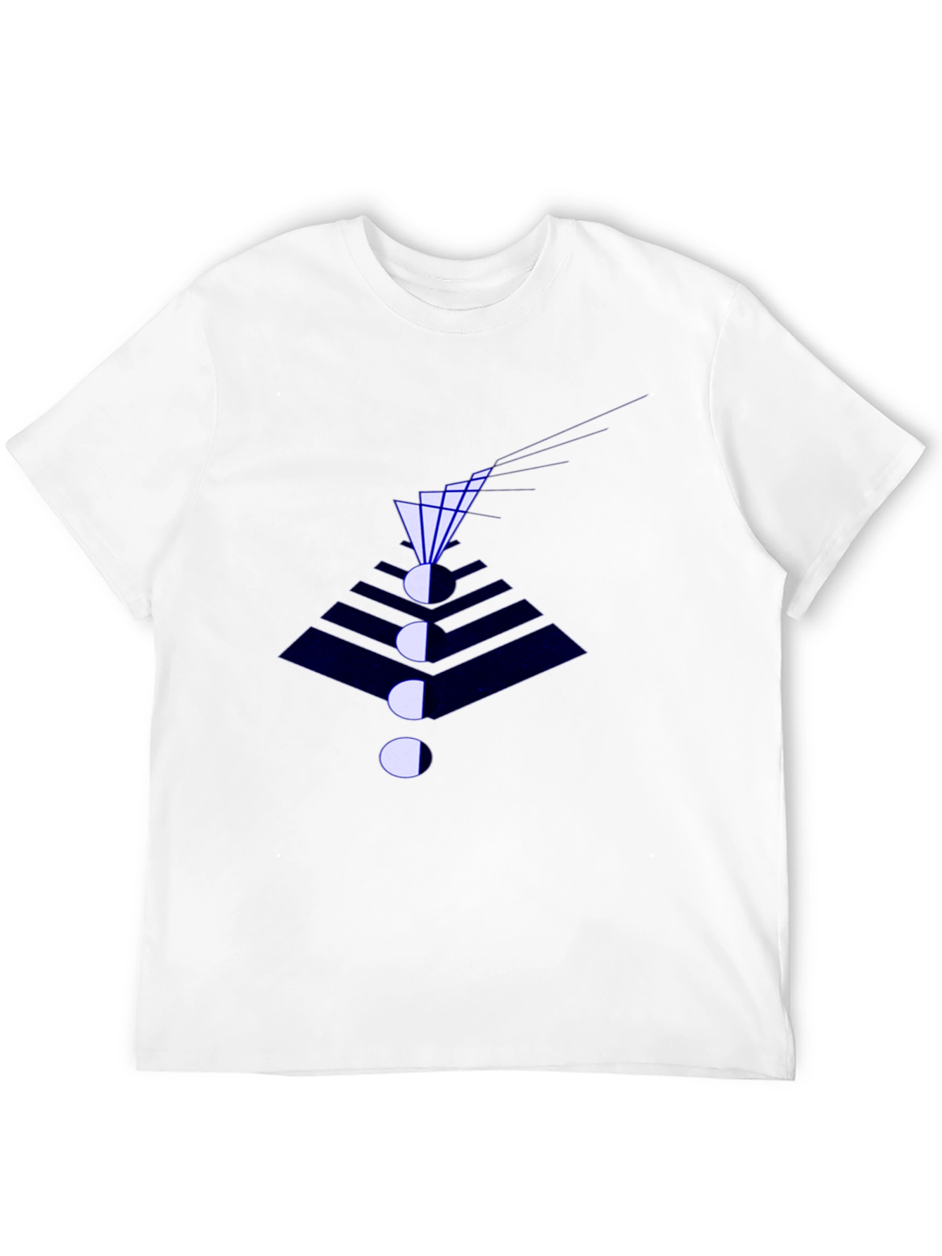 Abstract Geometric Graphic Print Black T-Shirt