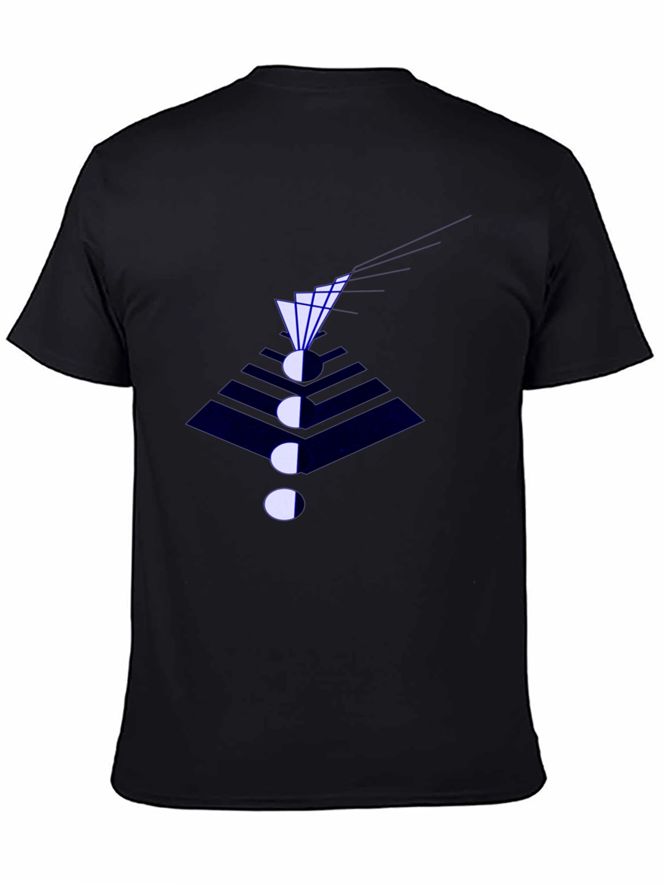Abstract Geometric Graphic Print Black T-Shirt
