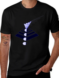 Abstract Geometric Graphic Print Black T-Shirt
