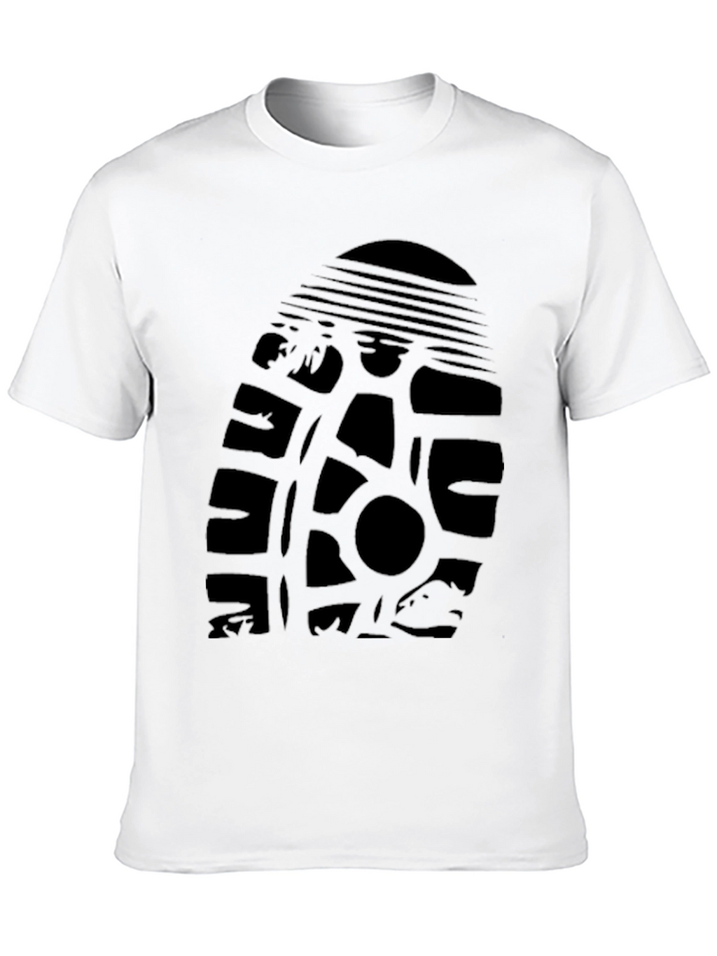 Graphic Print Tee - Tire Track Design