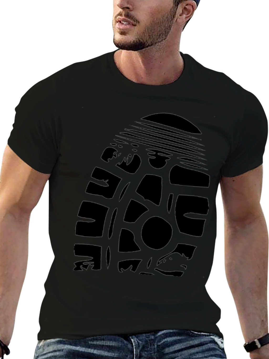 Graphic Print Tee - Tire Track Design