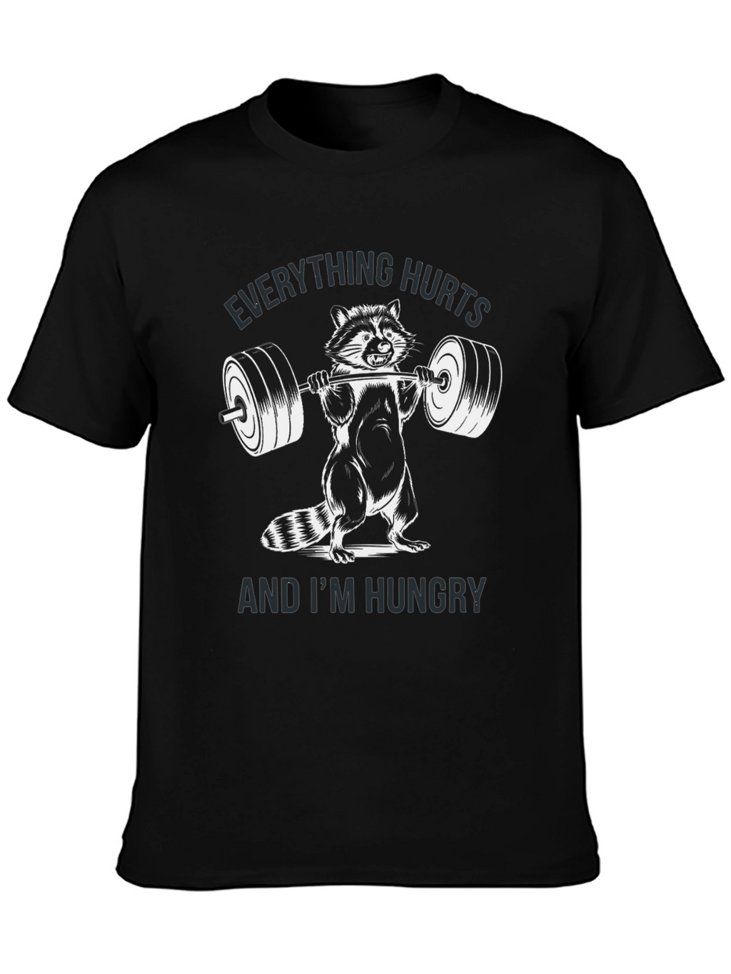 Funny Raccoon Workout Graphic T-Shirt