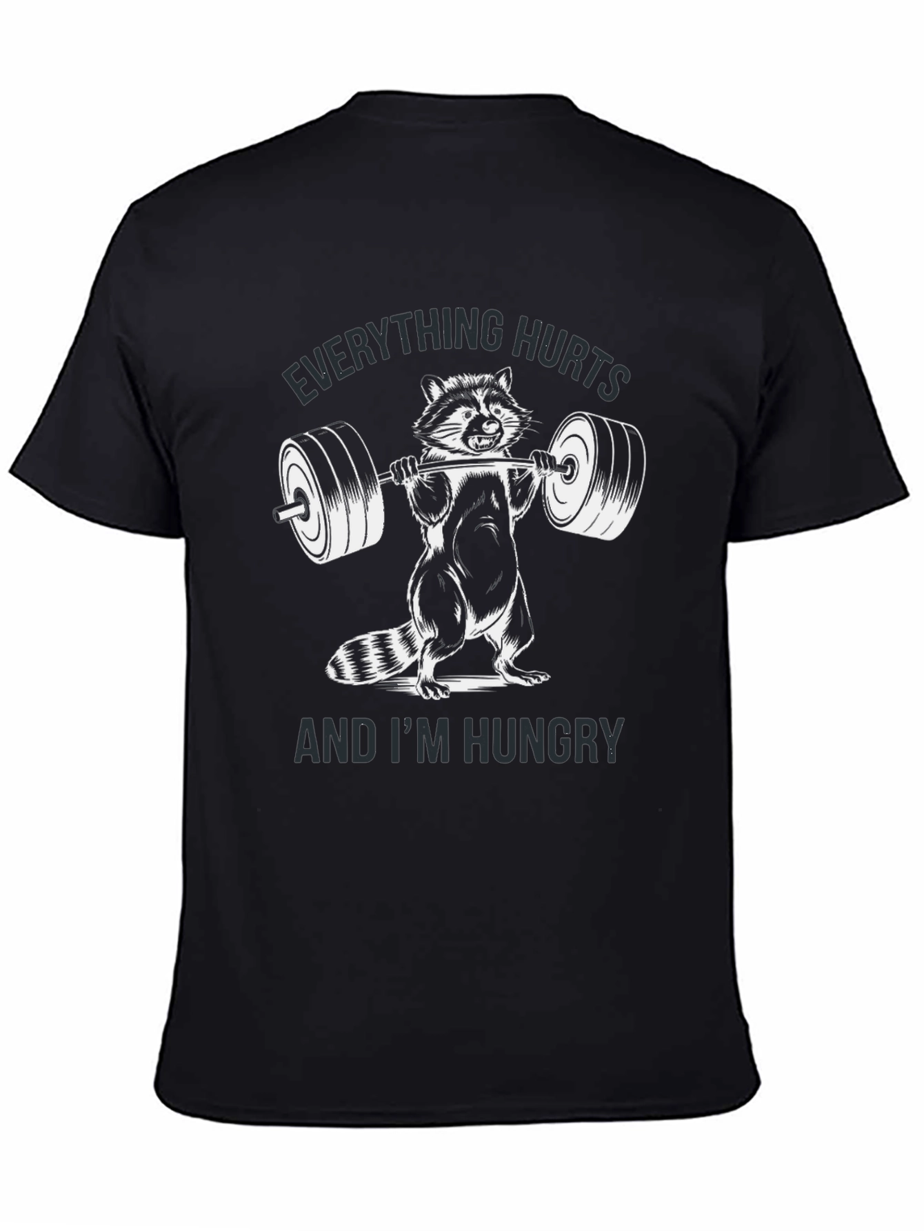 Funny Raccoon Workout Graphic T-Shirt