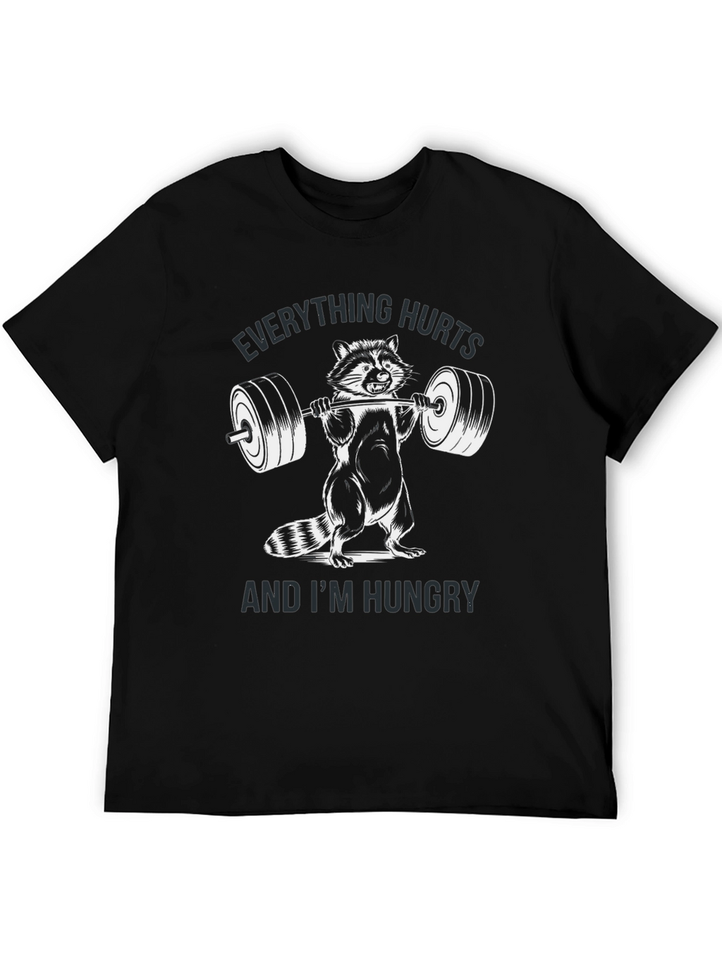 Funny Raccoon Workout Graphic T-Shirt