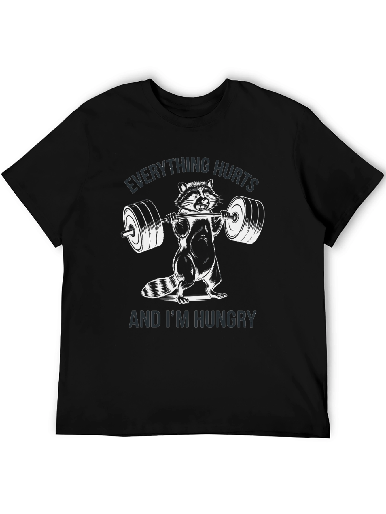 Funny Raccoon Workout Graphic T-Shirt