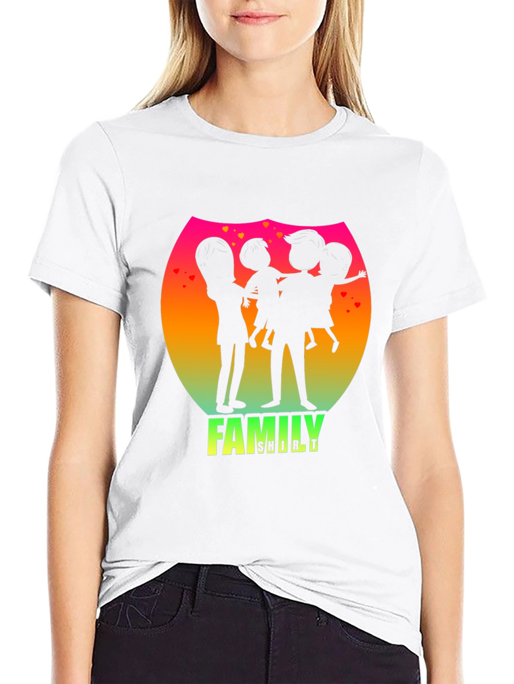Family Silhouette Graphic Tee - Black