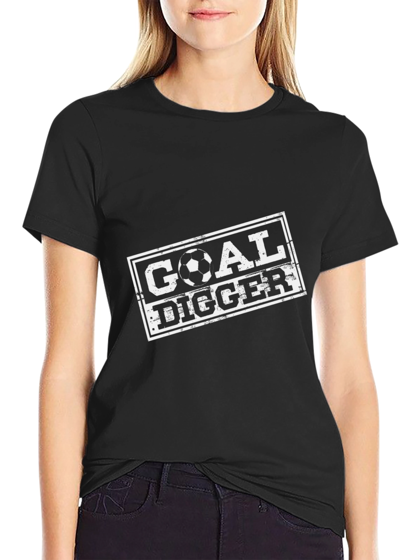 Goal Digger Soccer T-Shirt - Black Graphic Tee