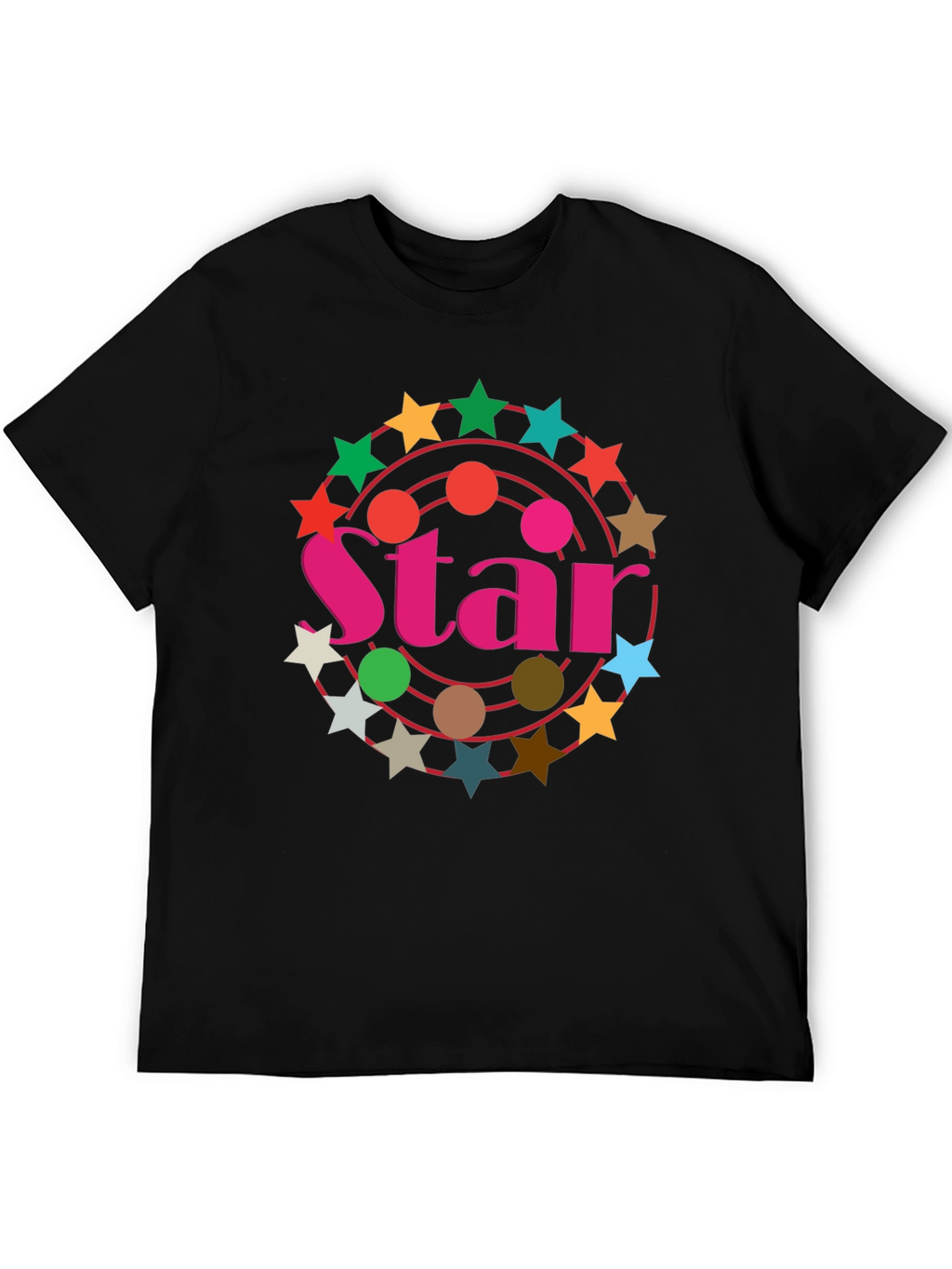 Star Circle Graphic Black T-Shirt