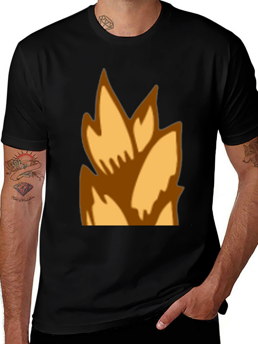 Flame Graphic Black T-Shirt - Casual Style