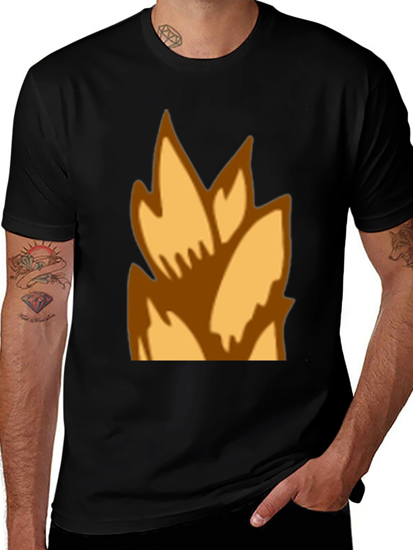 Flame Graphic Black T-Shirt - Casual Style