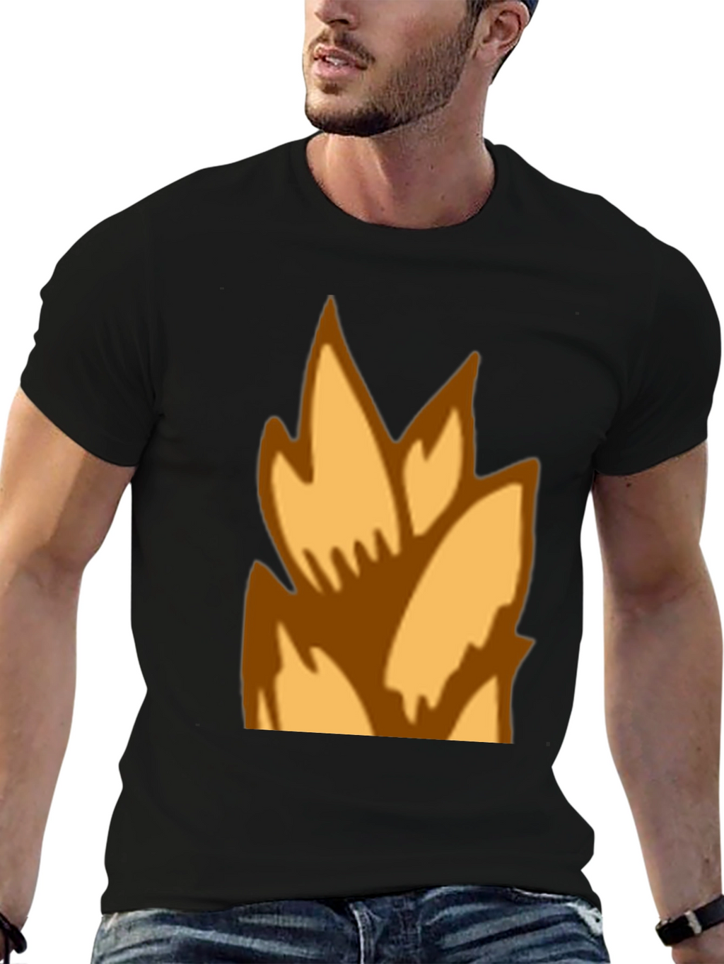 Flame Graphic Black T-Shirt - Casual Style
