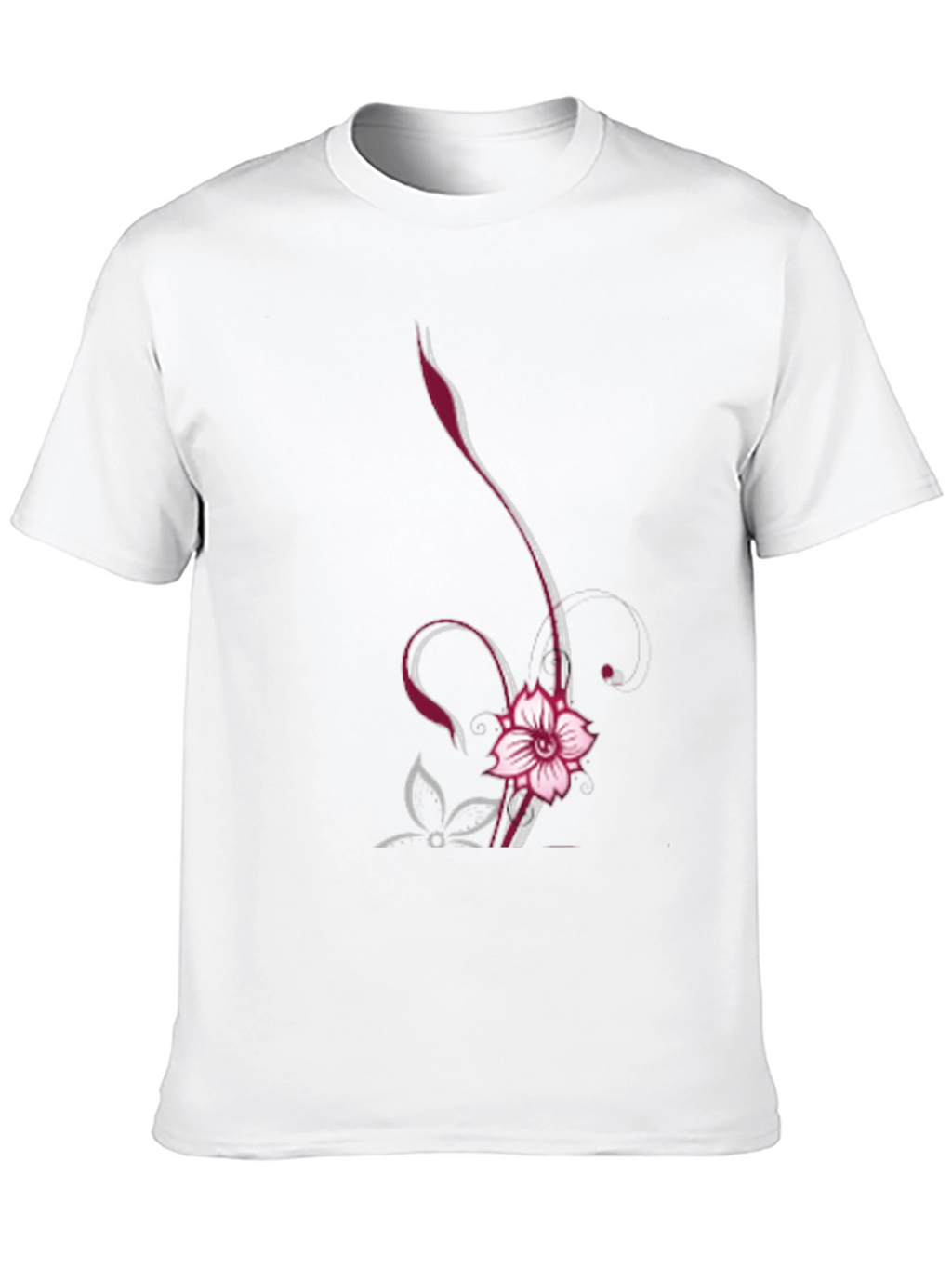 Floral Vine Graphic Black Tee