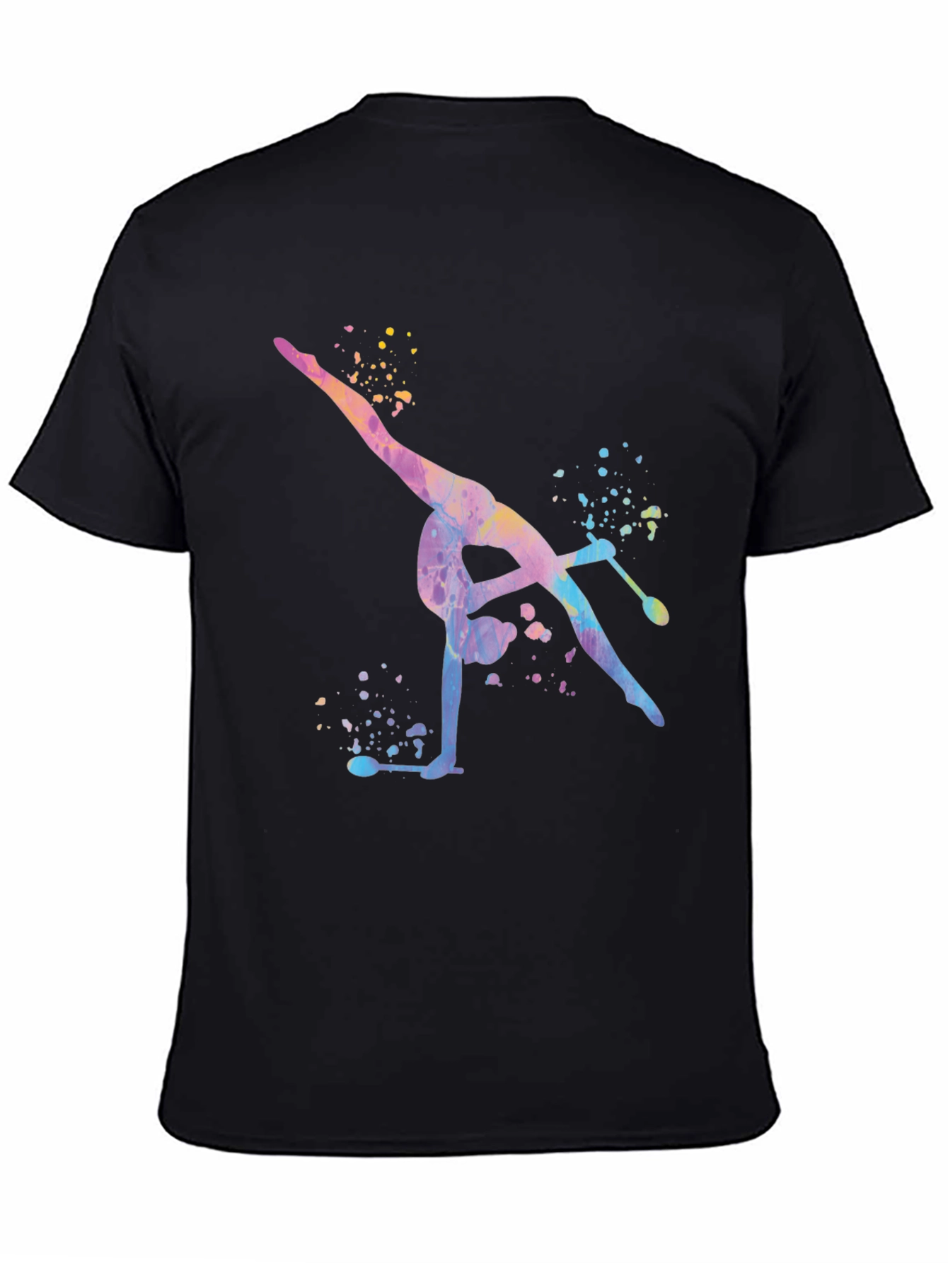 Rhythmic Gymnast Watercolor Black T-Shirt