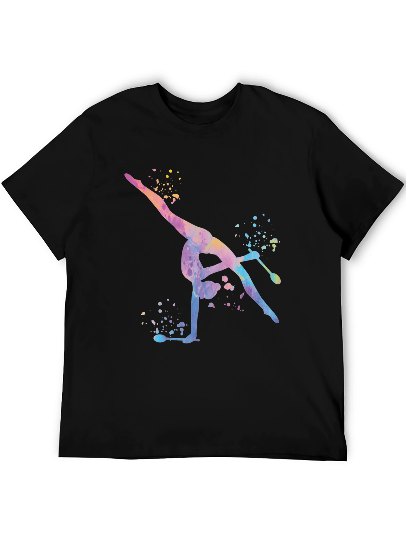 Rhythmic Gymnast Watercolor Black T-Shirt