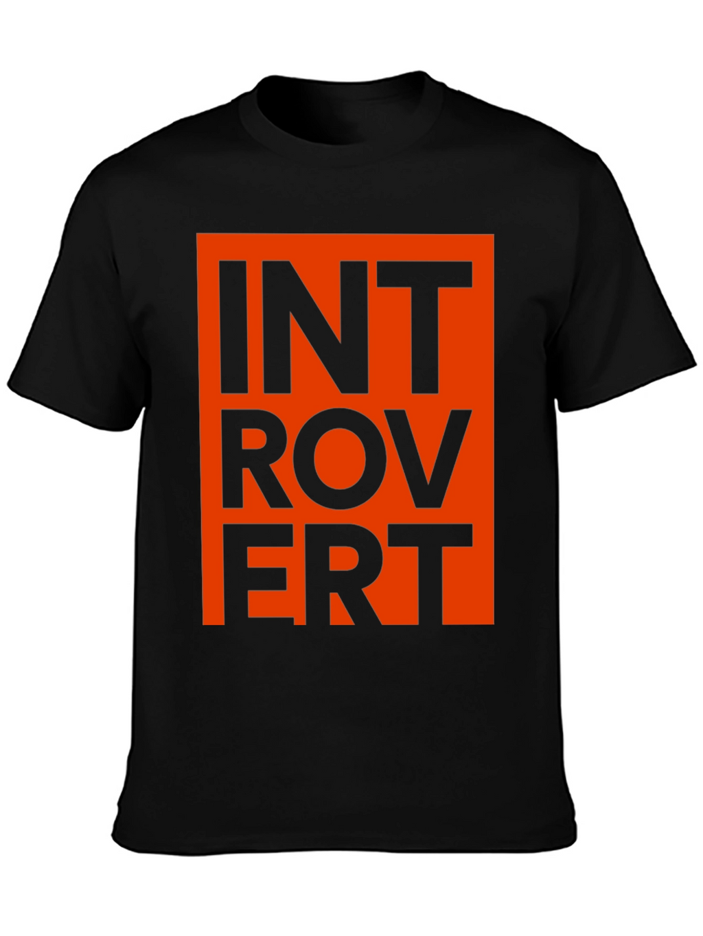Introvert Graphic Tee - Black T-Shirt with Bold Design