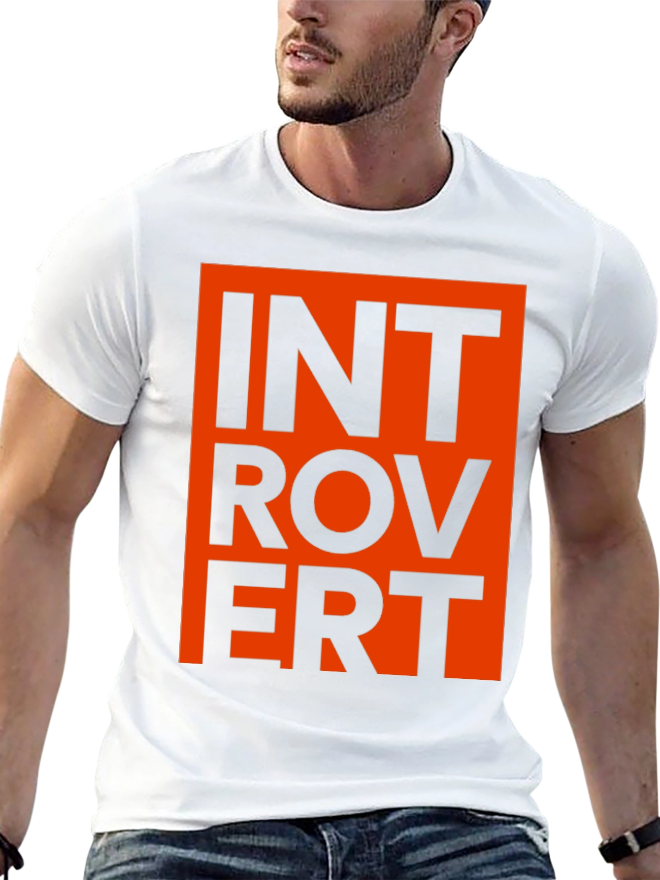 Introvert Graphic Tee - Black T-Shirt with Bold Design