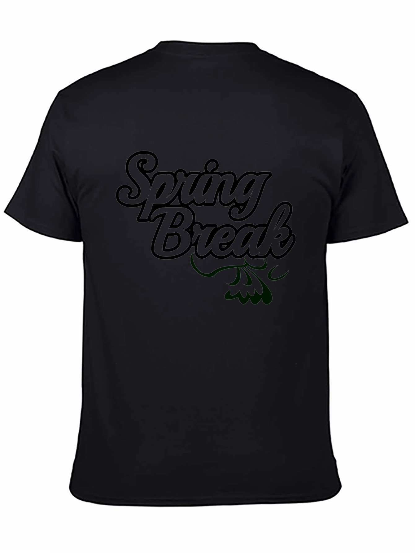 Spring Break T-Shirt - Black Short Sleeve Crew Neck