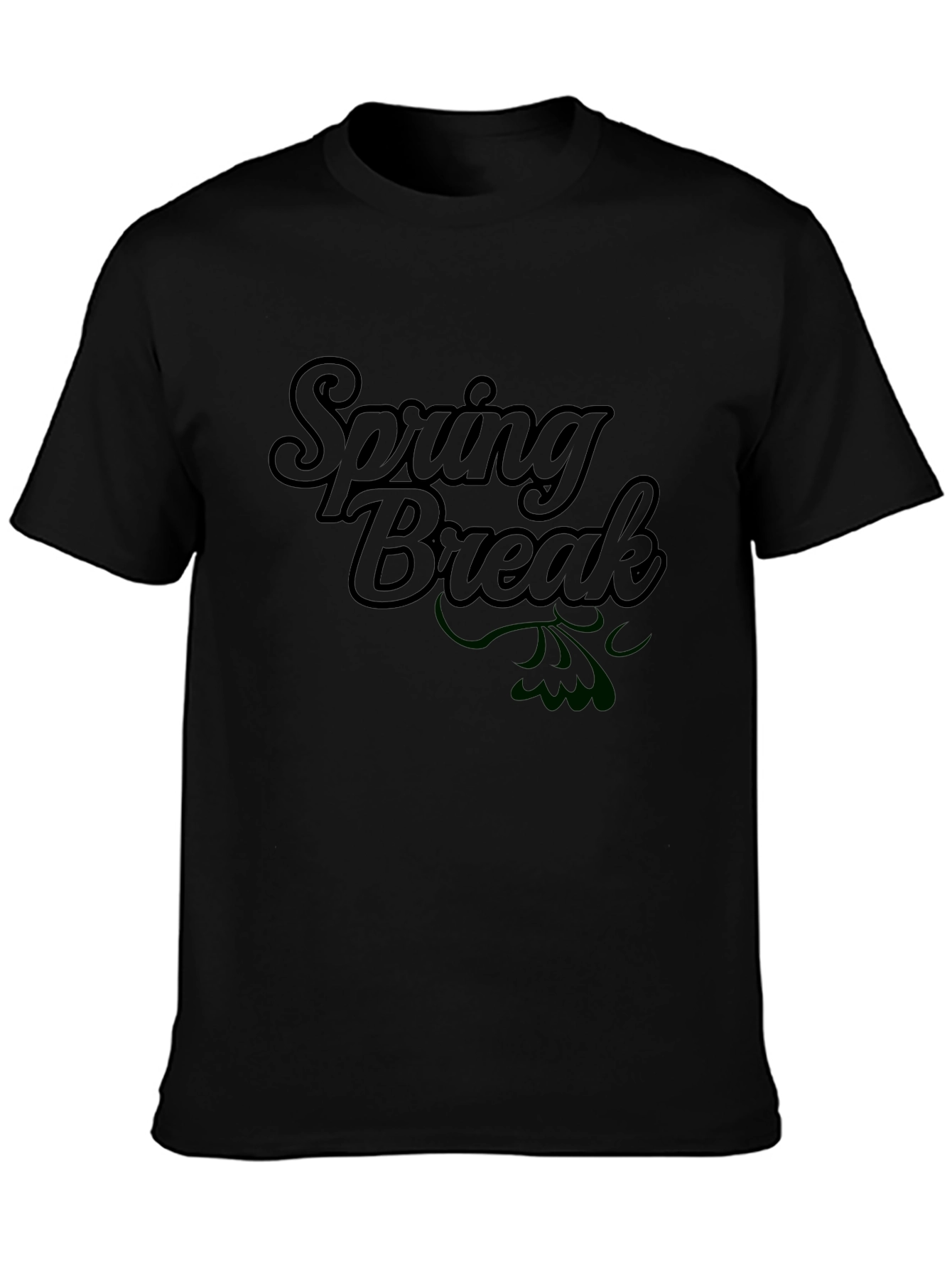 Spring Break T-Shirt - Black Short Sleeve Crew Neck