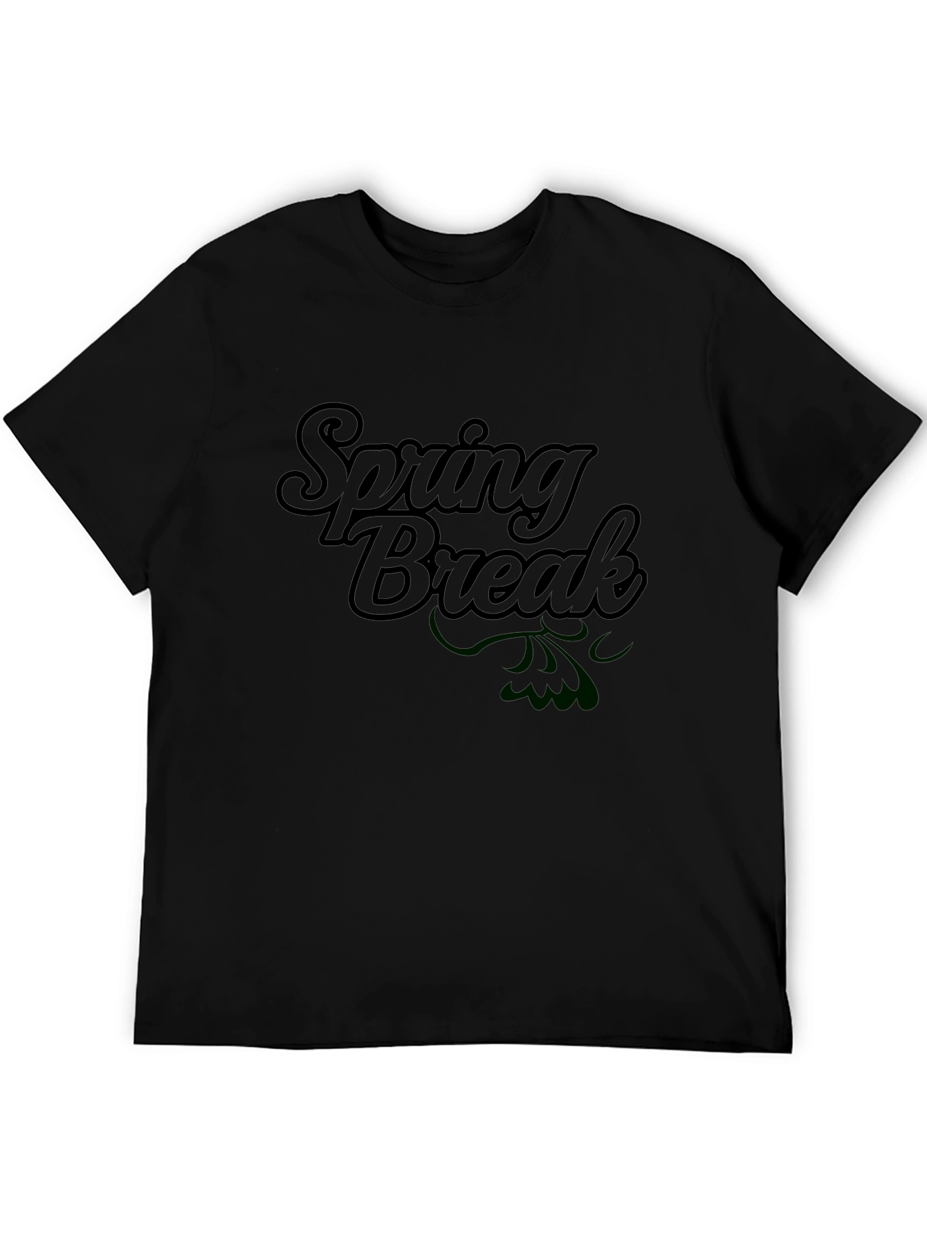 Spring Break T-Shirt - Black Short Sleeve Crew Neck