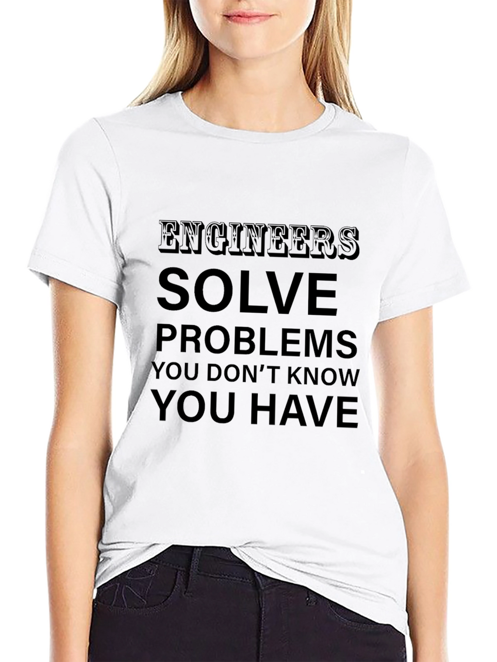Engineers Solve Problems T-Shirt - Black
