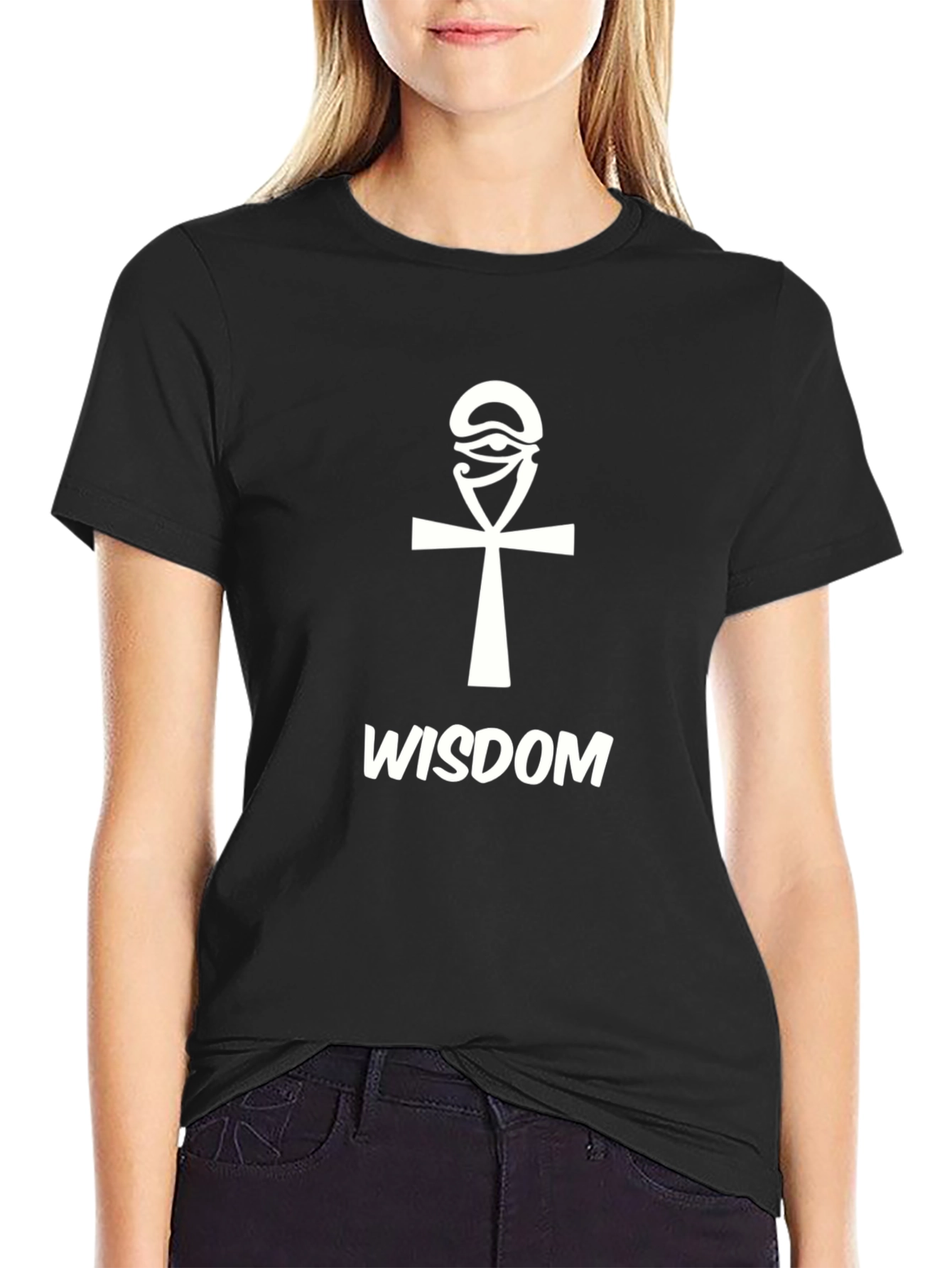 Wisdom Ankh Graphic T-Shirt - Stylish Egyptian Symbol Tee