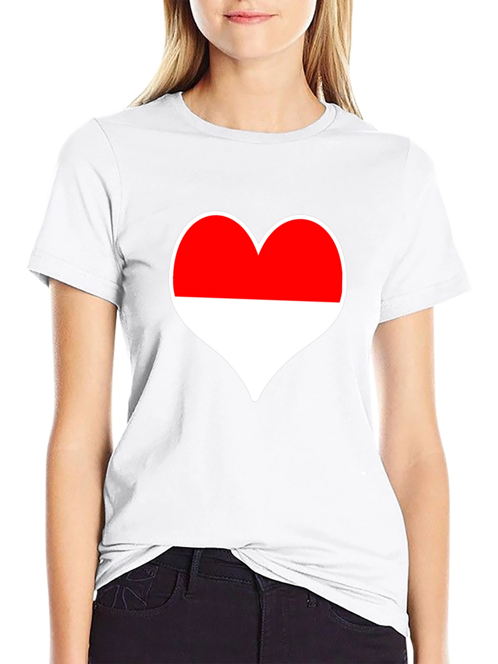 Love Indonesia T-Shirt - Black Heart Design