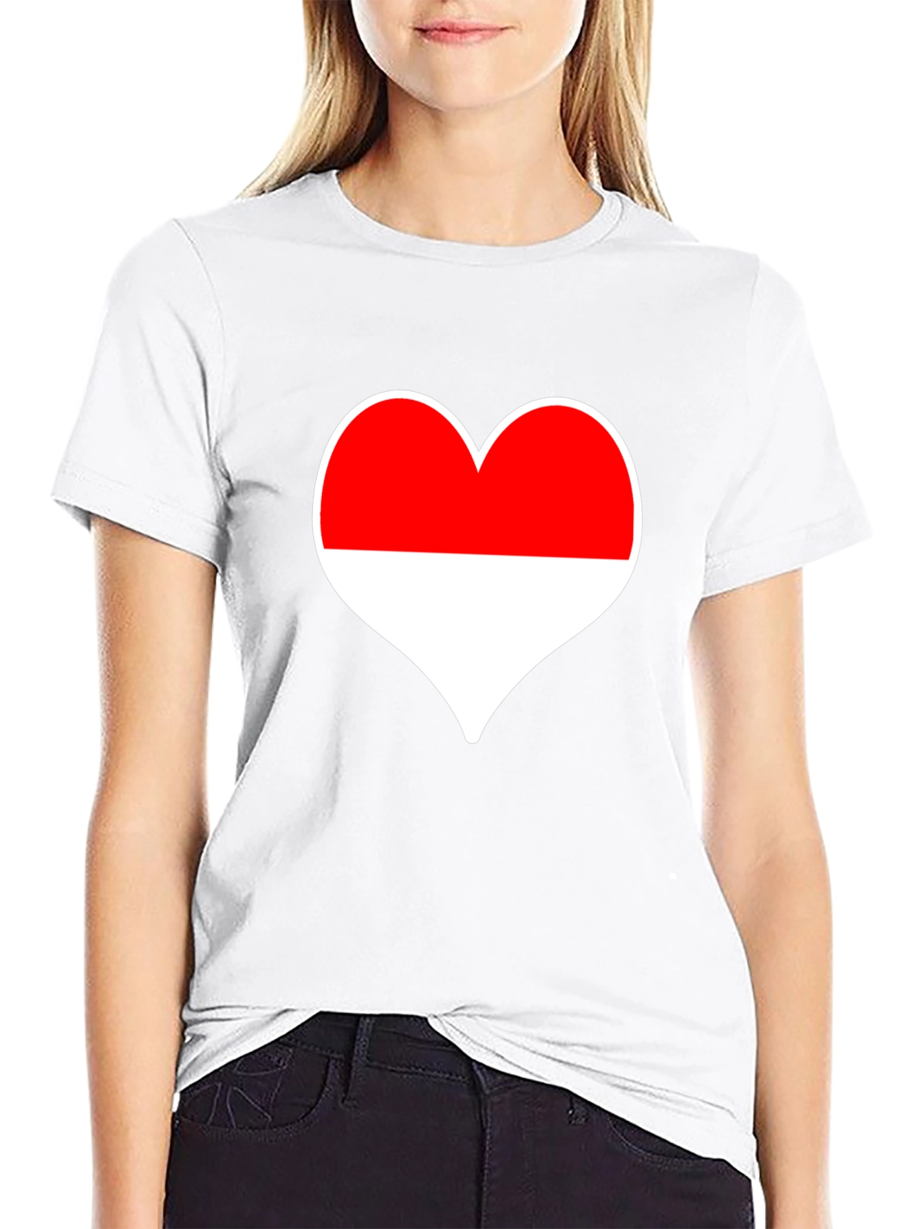 Love Indonesia T-Shirt - Black Heart Design