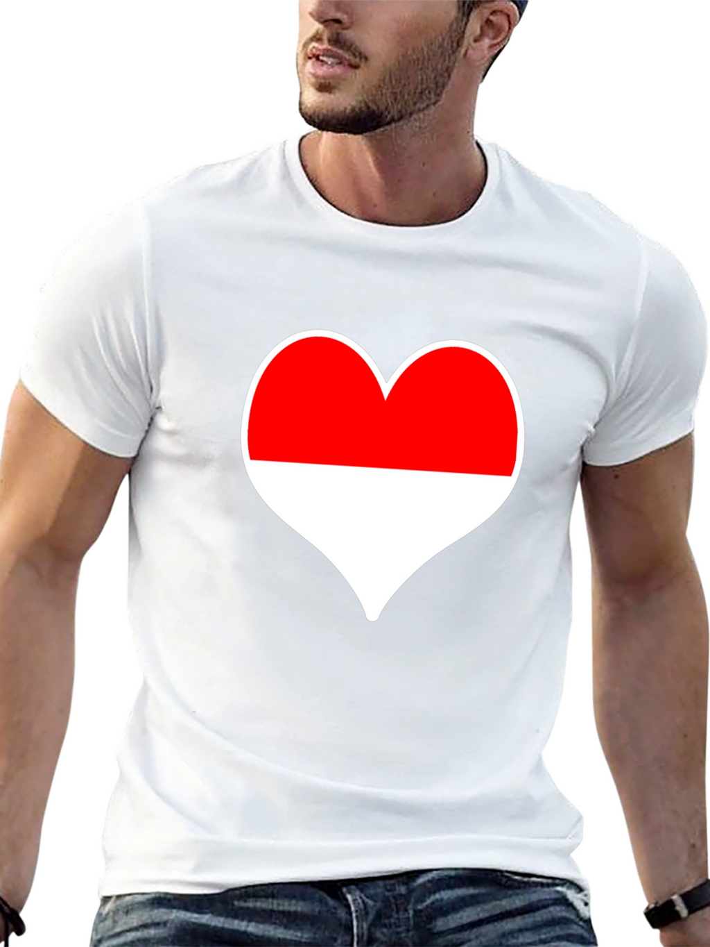 Love Indonesia T-Shirt - Black Heart Design