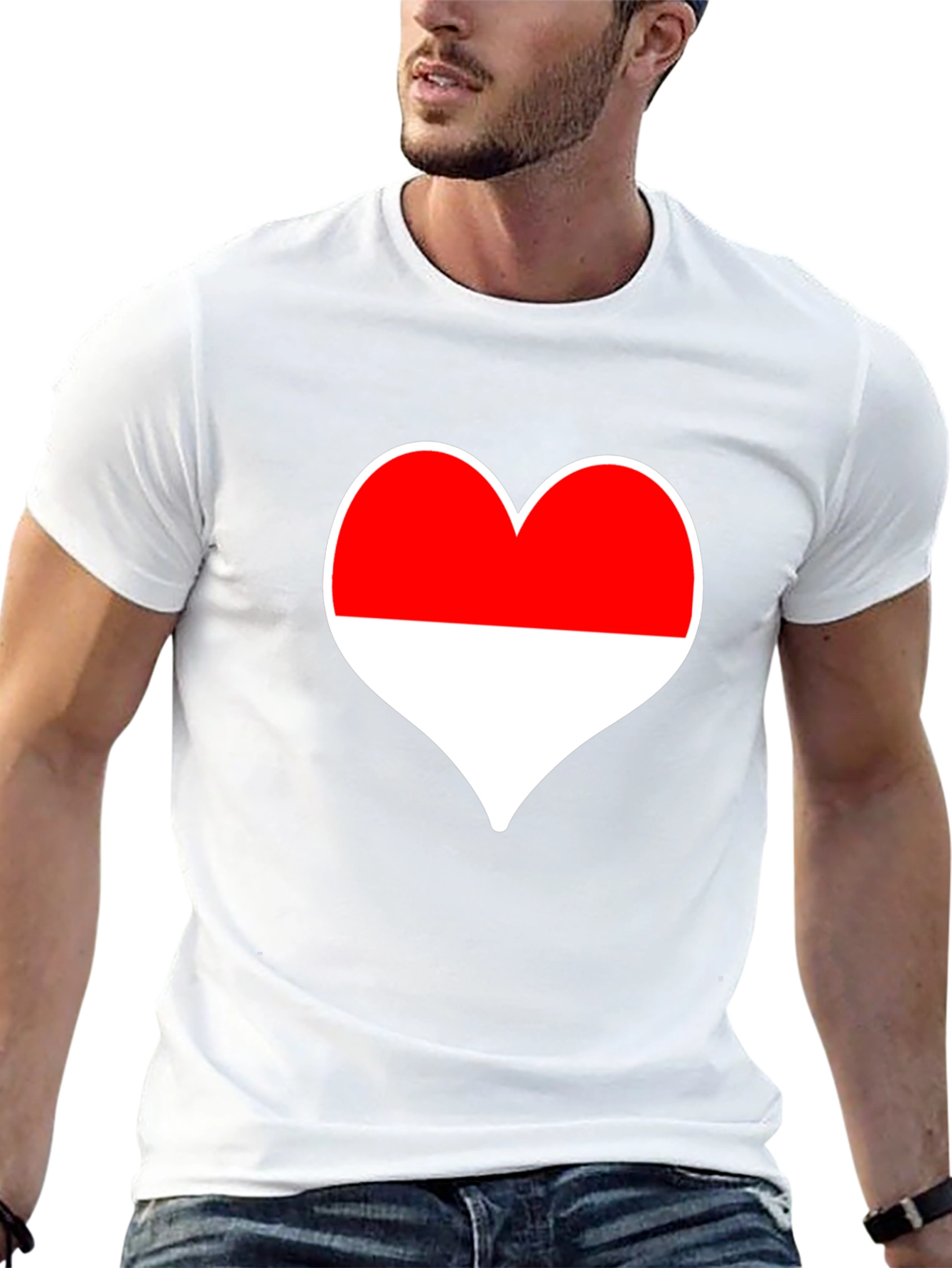 Love Indonesia T-Shirt - Black Heart Design