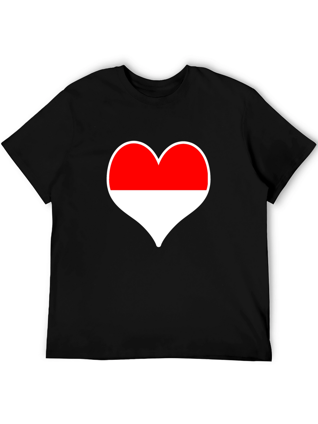 Love Indonesia T-Shirt - Black Heart Design