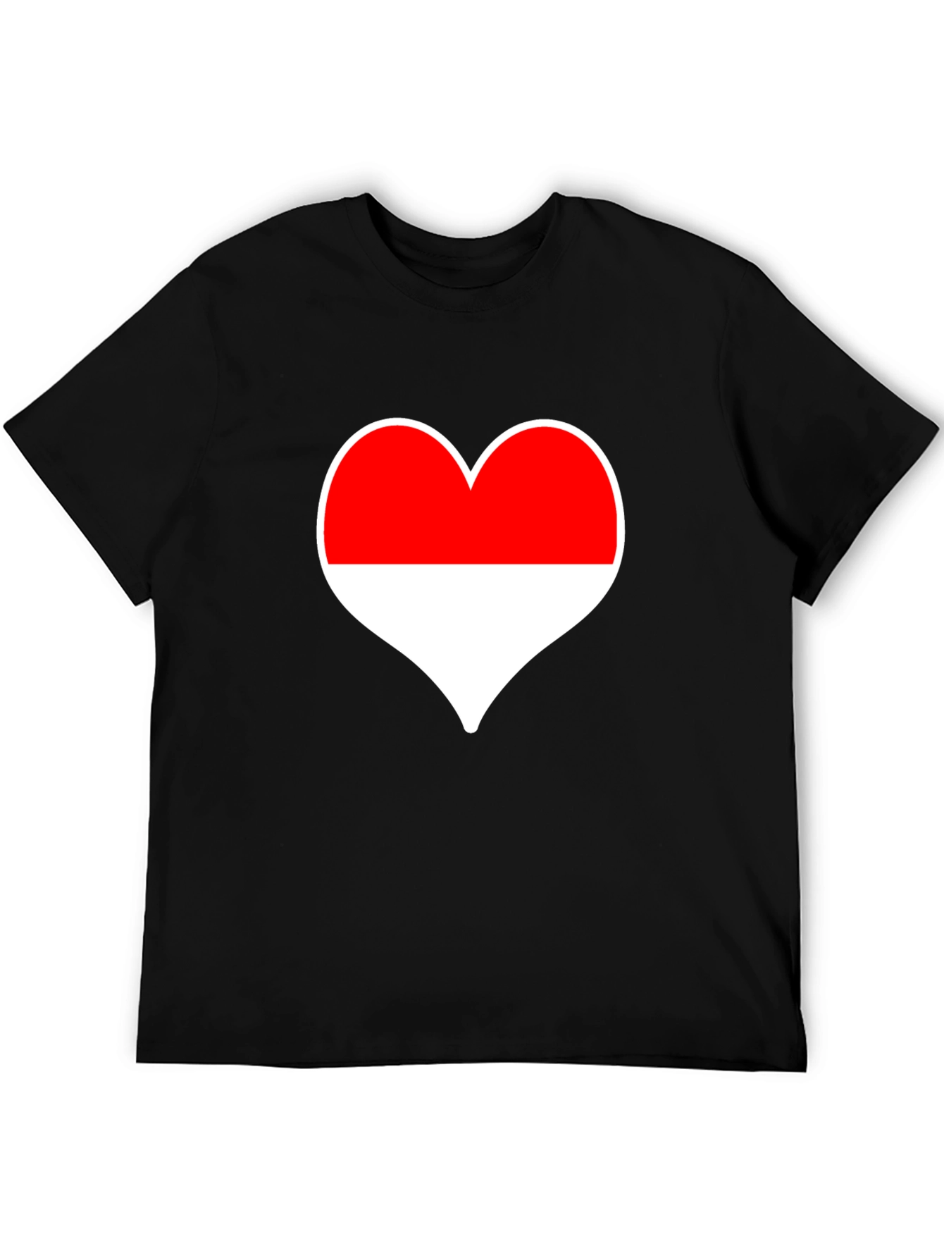 Love Indonesia T-Shirt - Black Heart Design