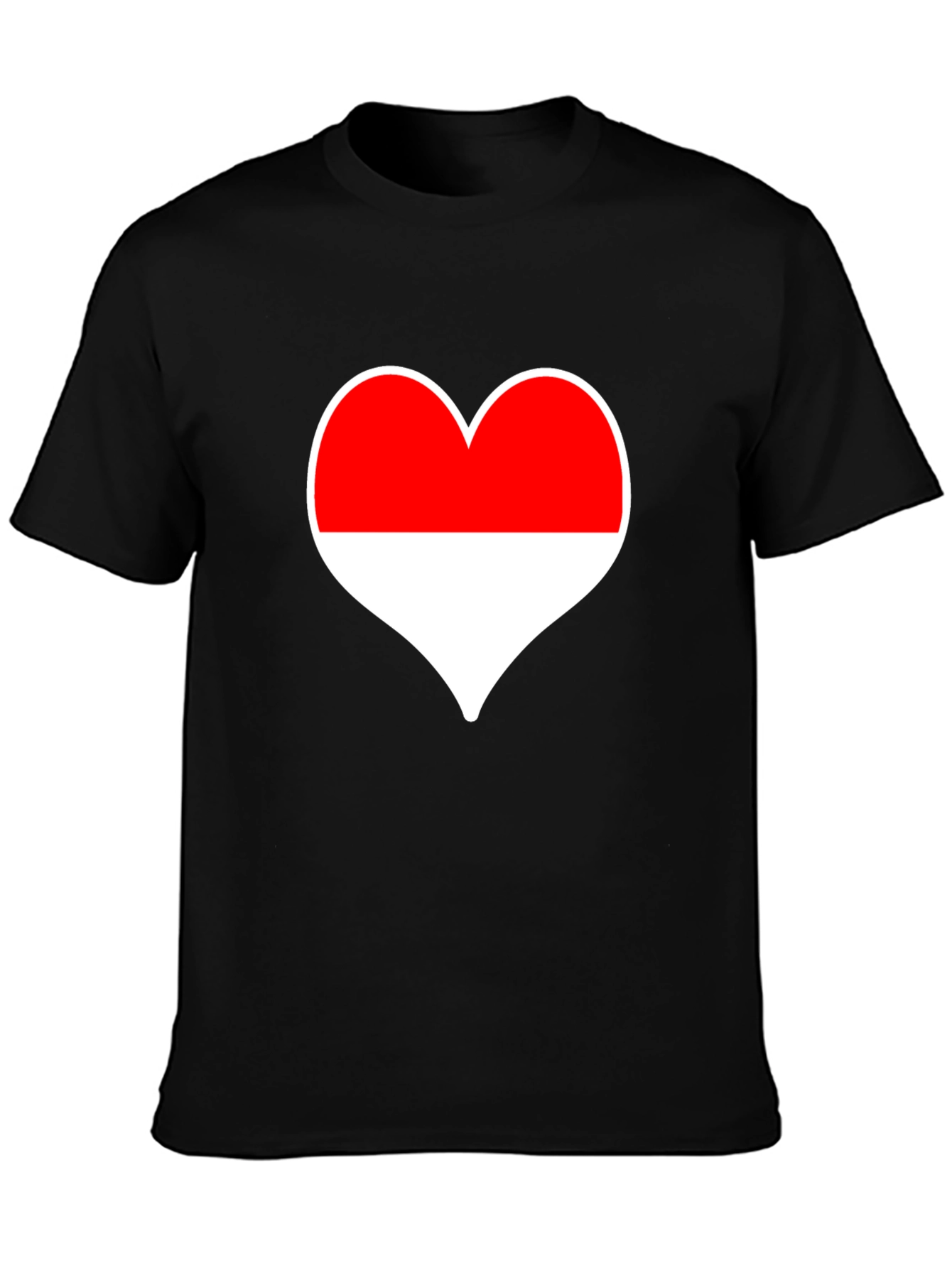 Love Indonesia T-Shirt - Black Heart Design