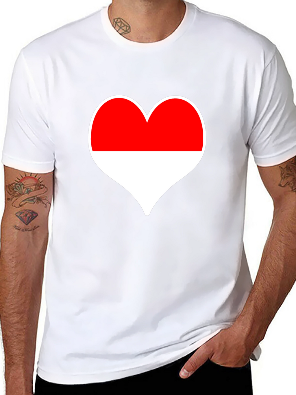 Love Indonesia T-Shirt - Black Heart Design