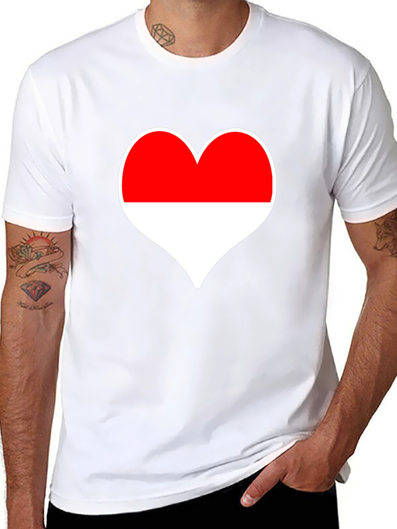 Love Indonesia T-Shirt - Black Heart Design