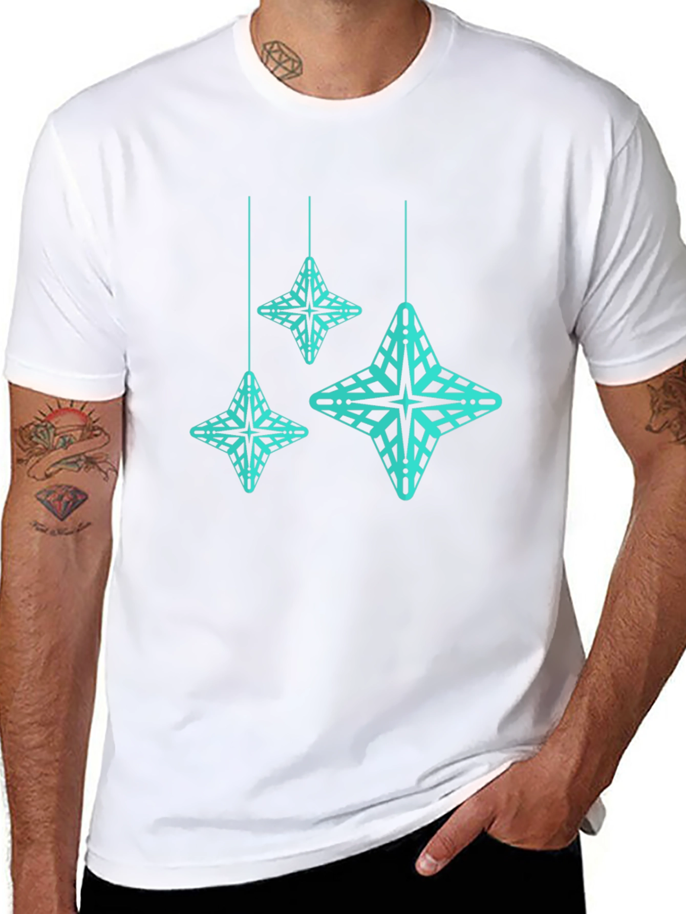 Geometric Star Tee - Modern Black T-Shirt