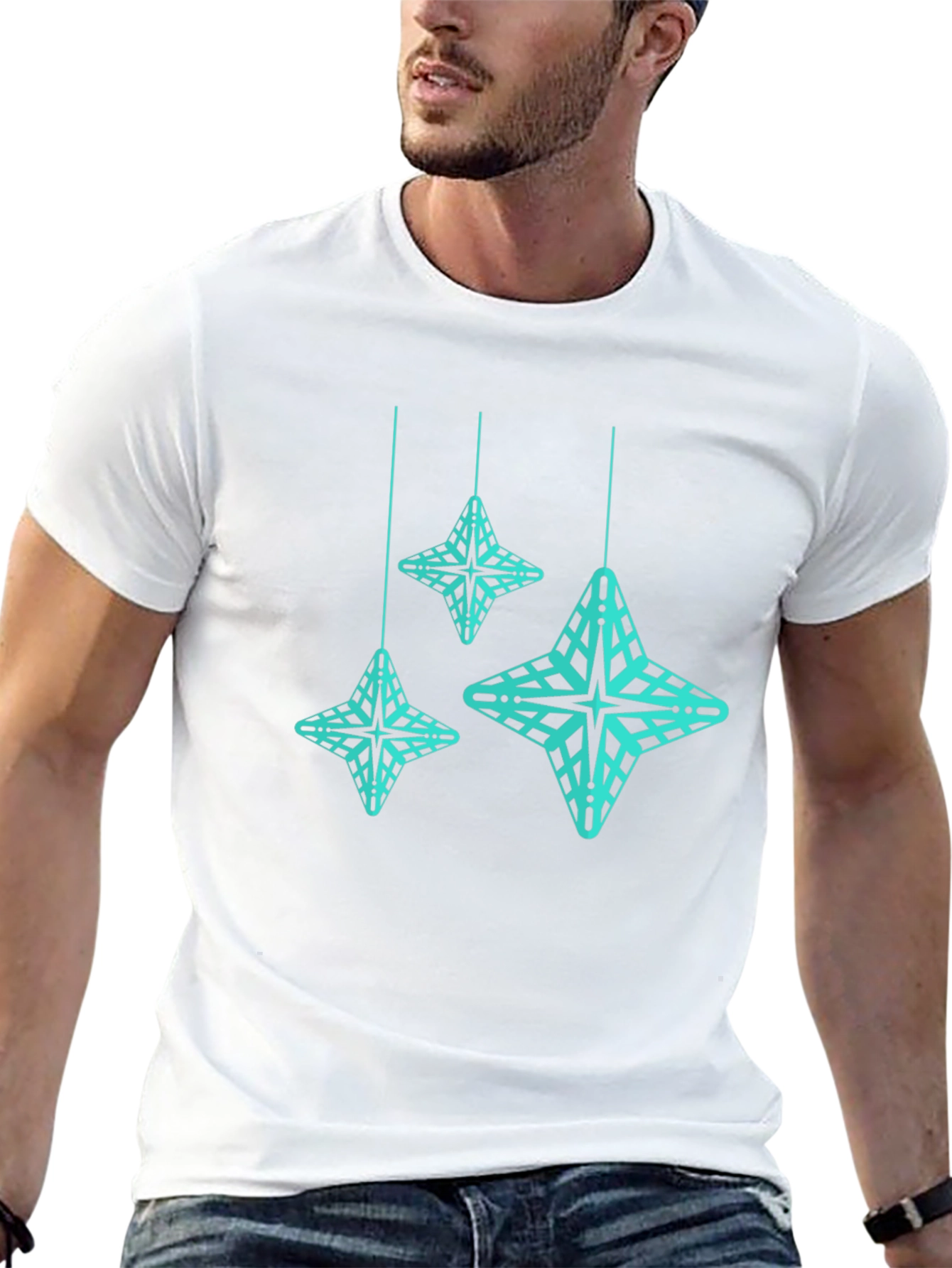 Geometric Star Tee - Modern Black T-Shirt