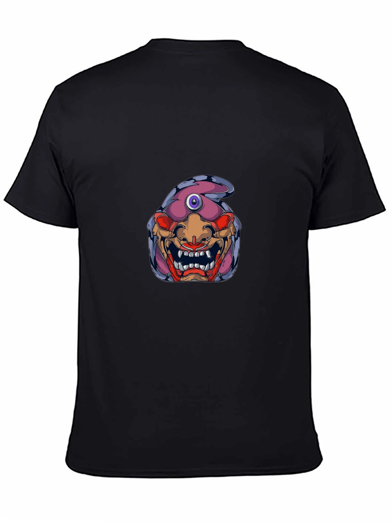 Monster Graphic Print Black T-Shirt