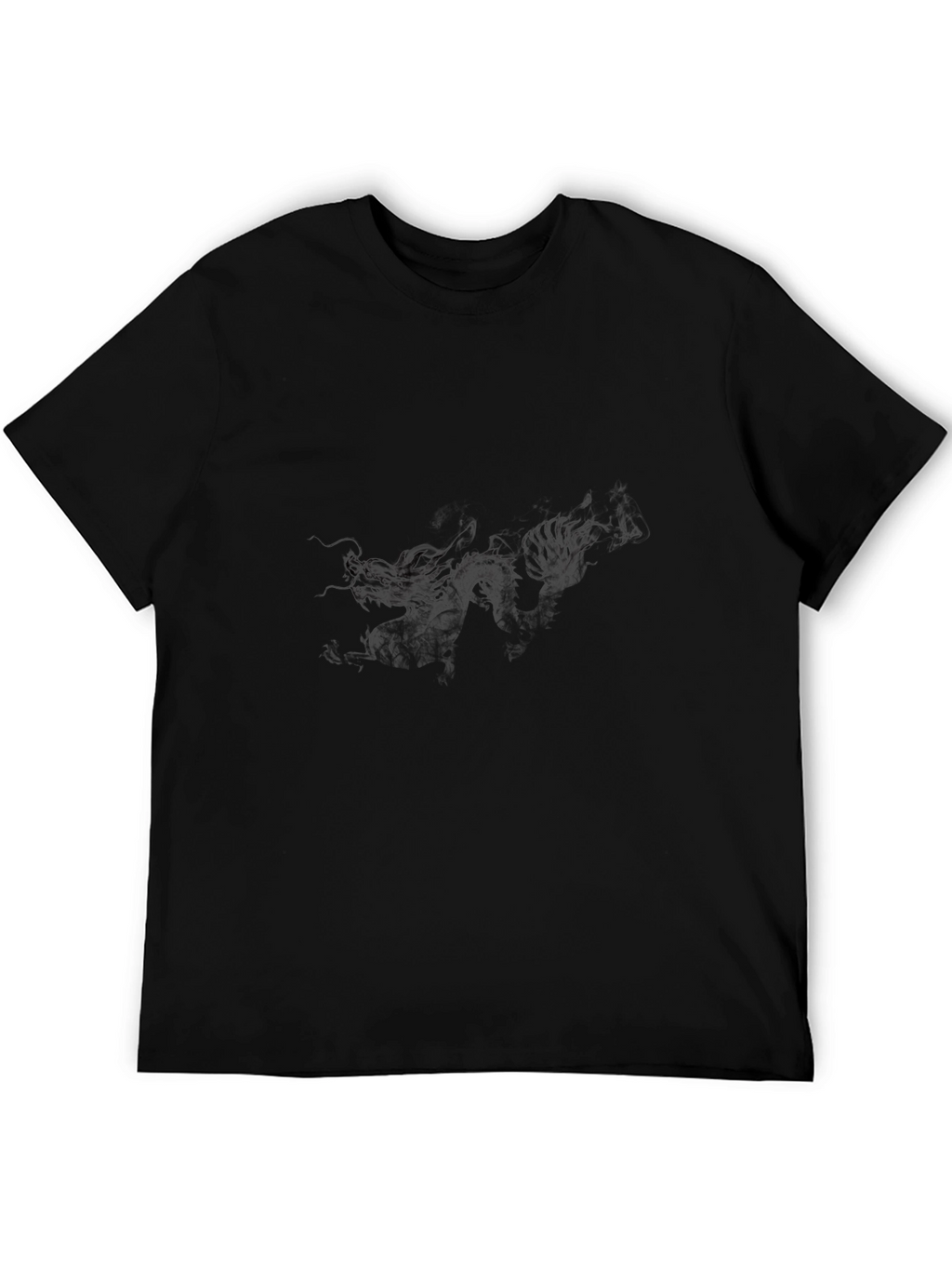 Mens Black Graphic Tee - Subtle Print