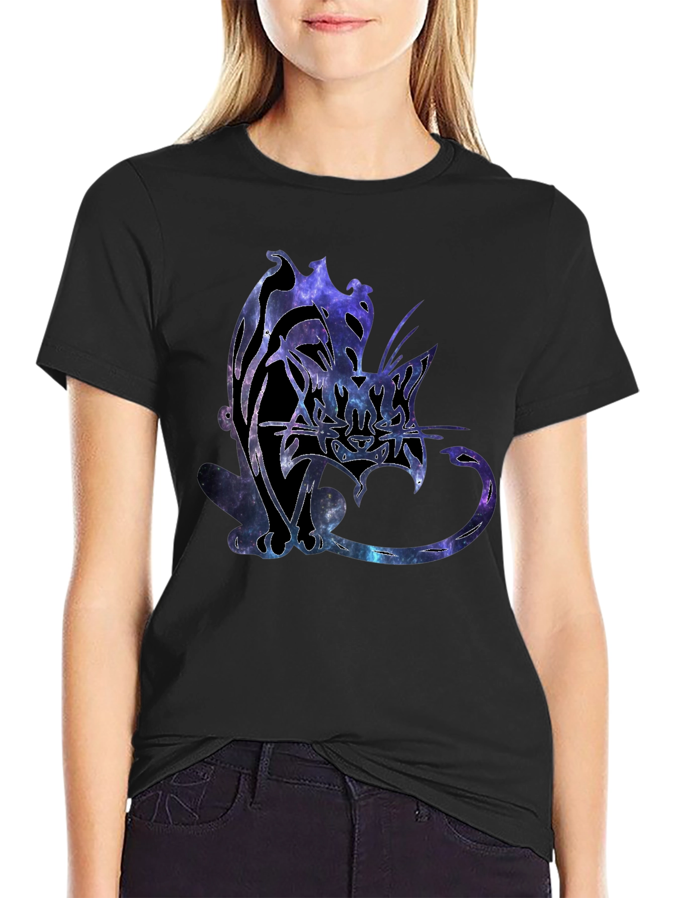 Galaxy Cat Graphic T-Shirt - Unique Space Design