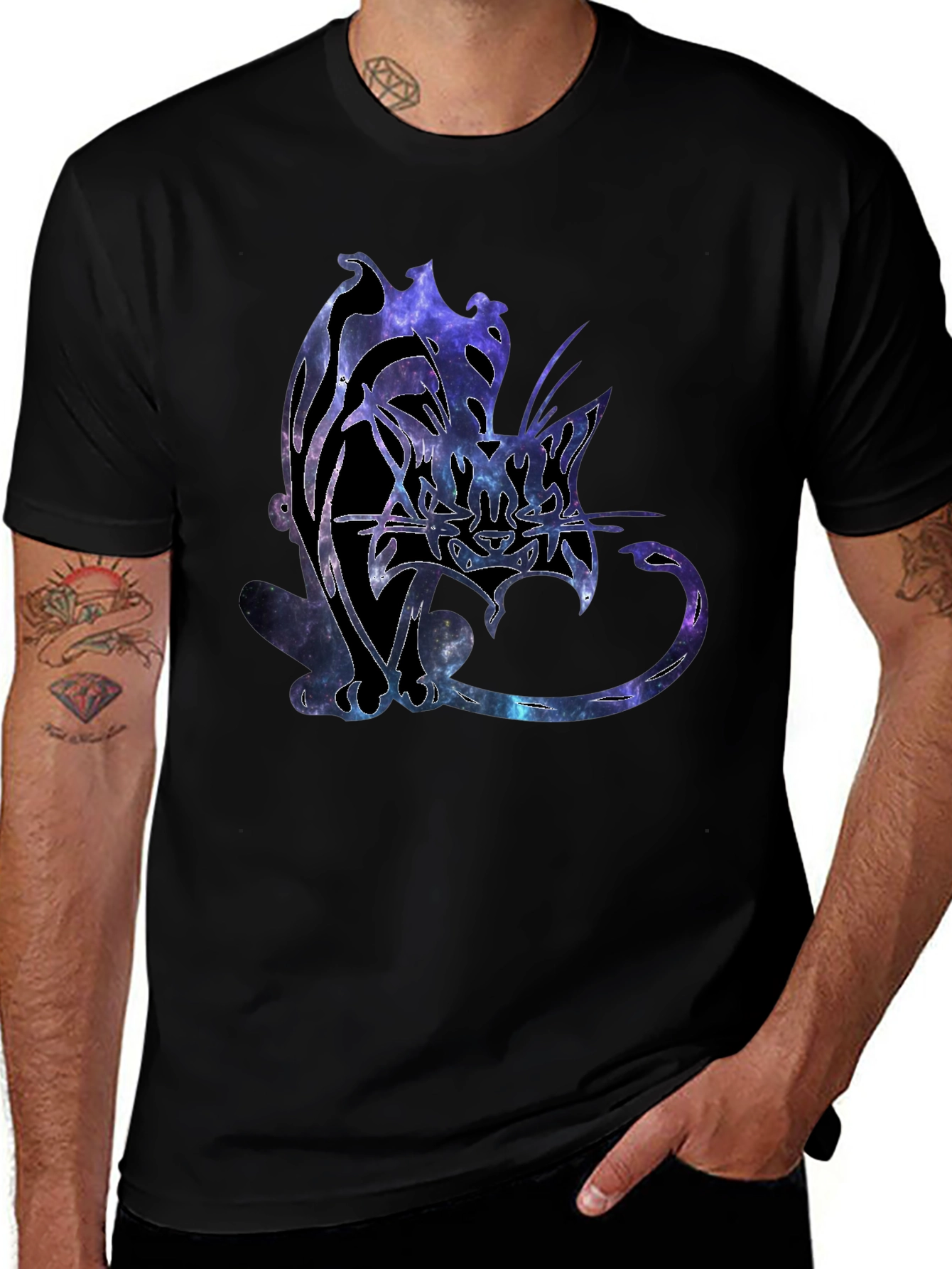 Galaxy Cat Graphic T-Shirt - Unique Space Design