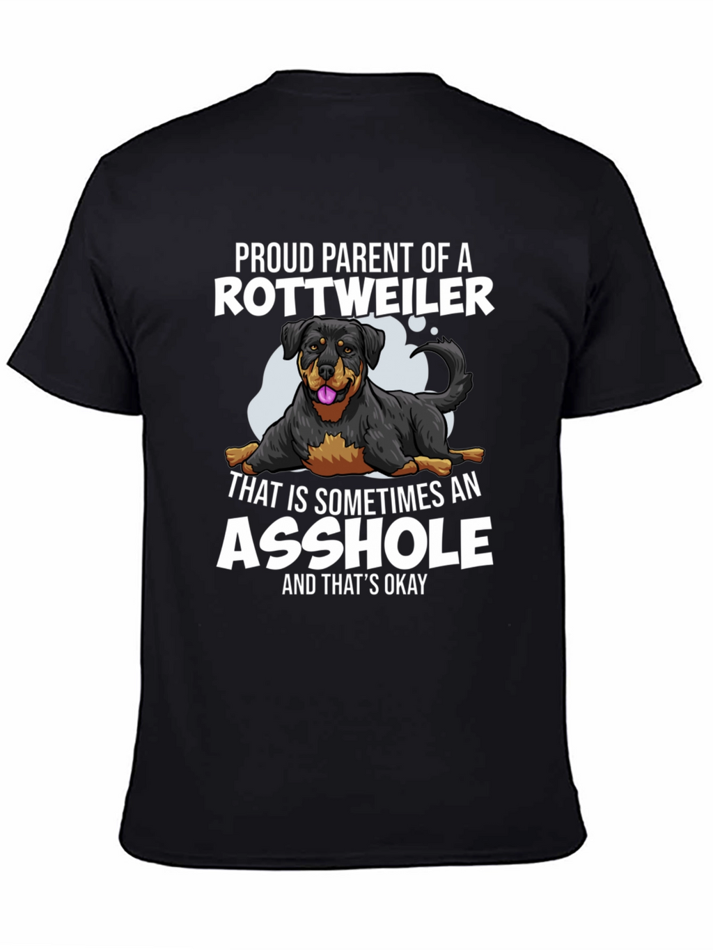 Proud Rottweiler Parent Graphic Tee - Black