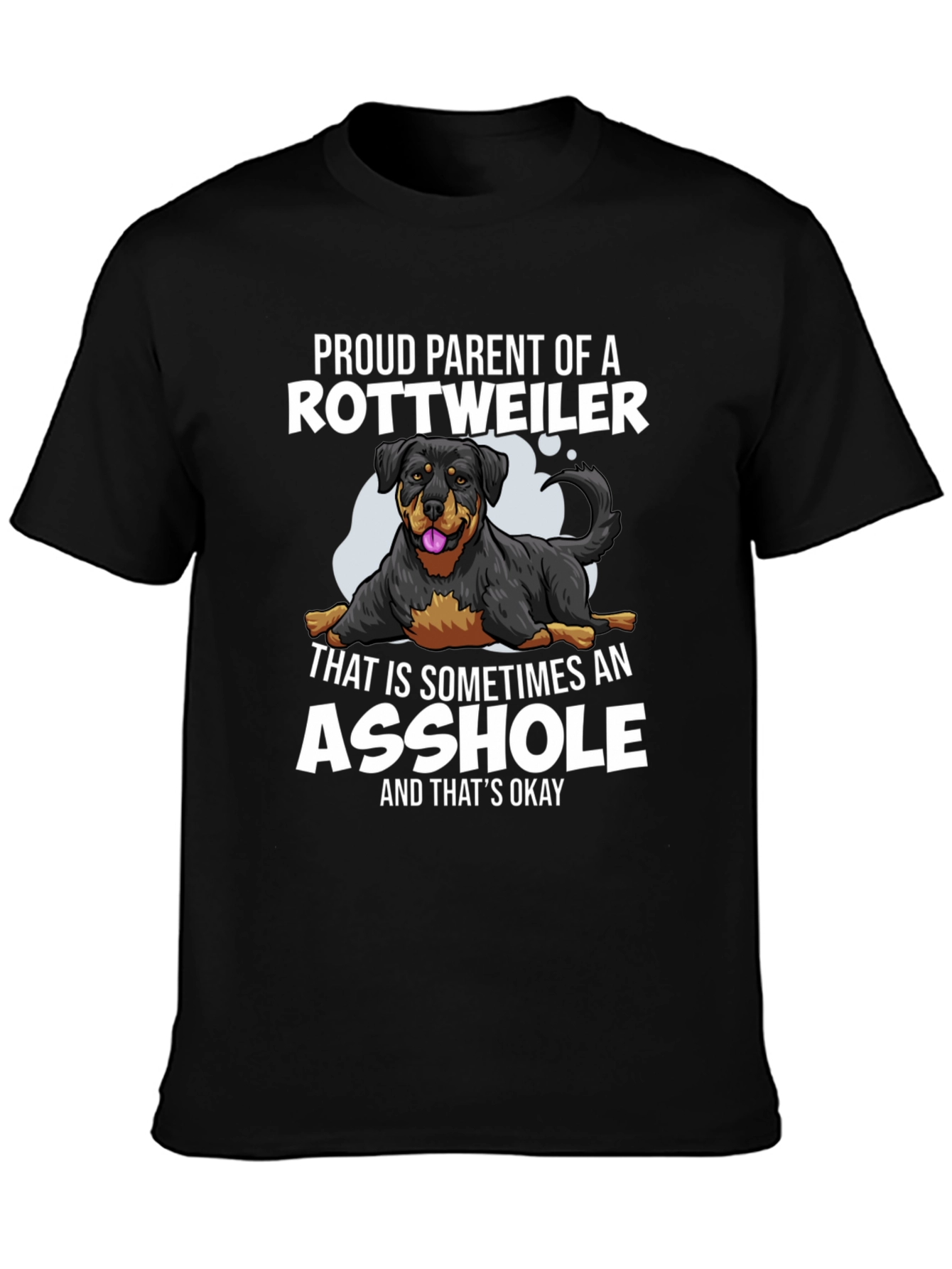 Proud Rottweiler Parent Graphic Tee - Black