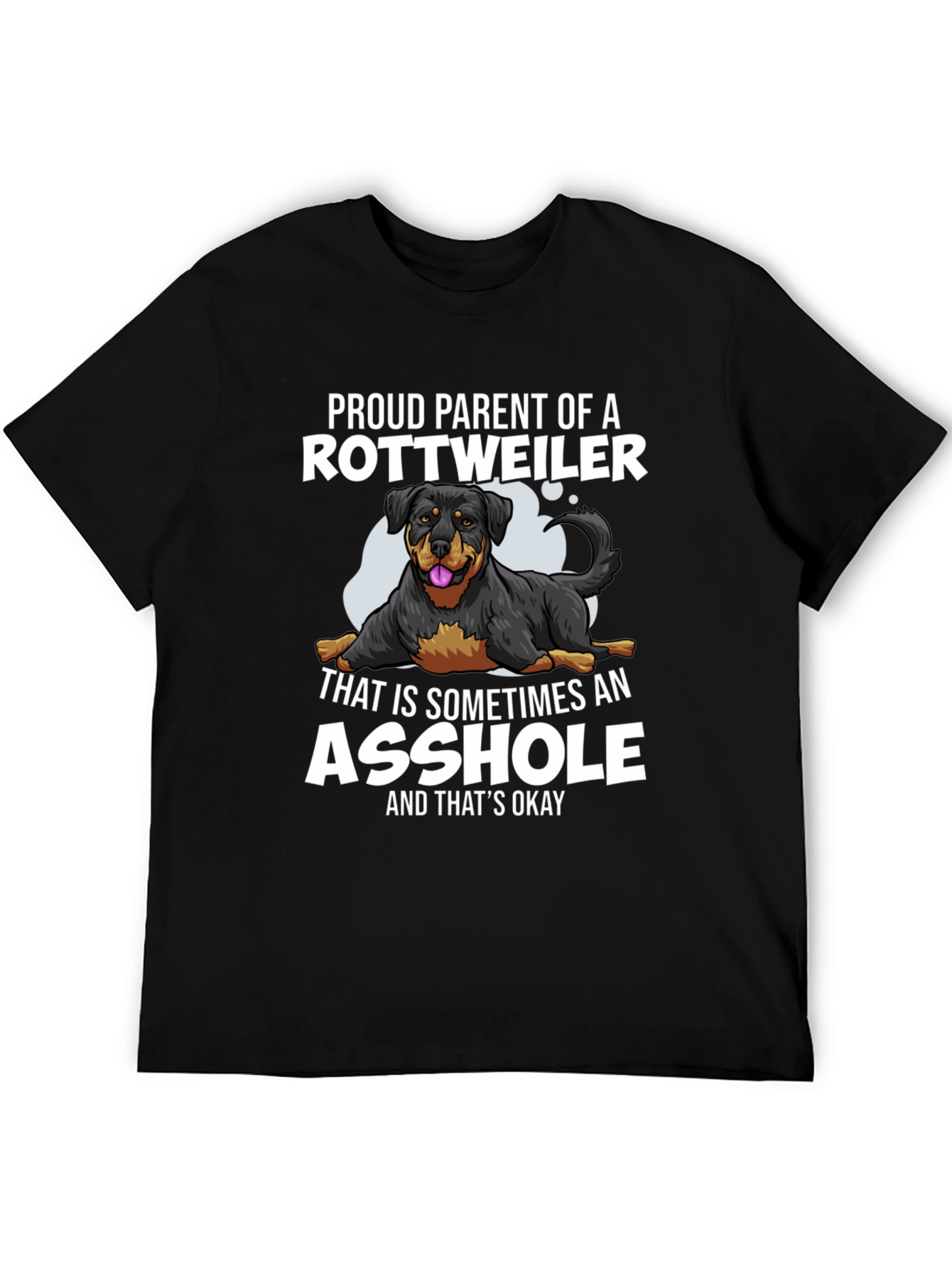 Proud Rottweiler Parent Graphic Tee - Black
