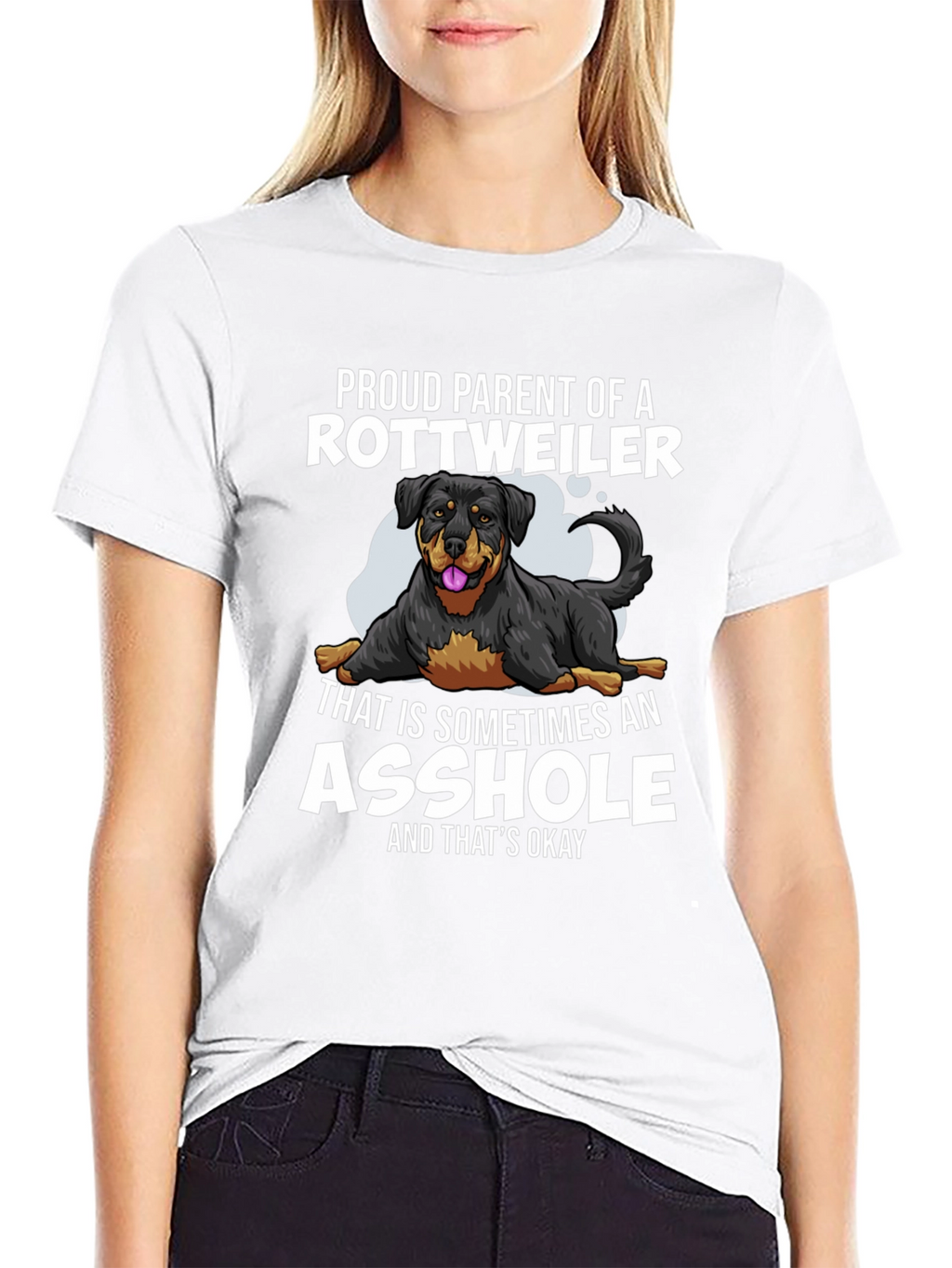 Proud Rottweiler Parent Graphic Tee - Black
